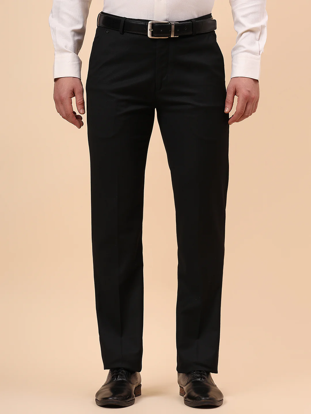Formal Trouser for Men | Breathable & Soft with Color Fastness Regular Fit Terry Rayon Fabric Solid Pattern Hook & Eye Closure - Image 4