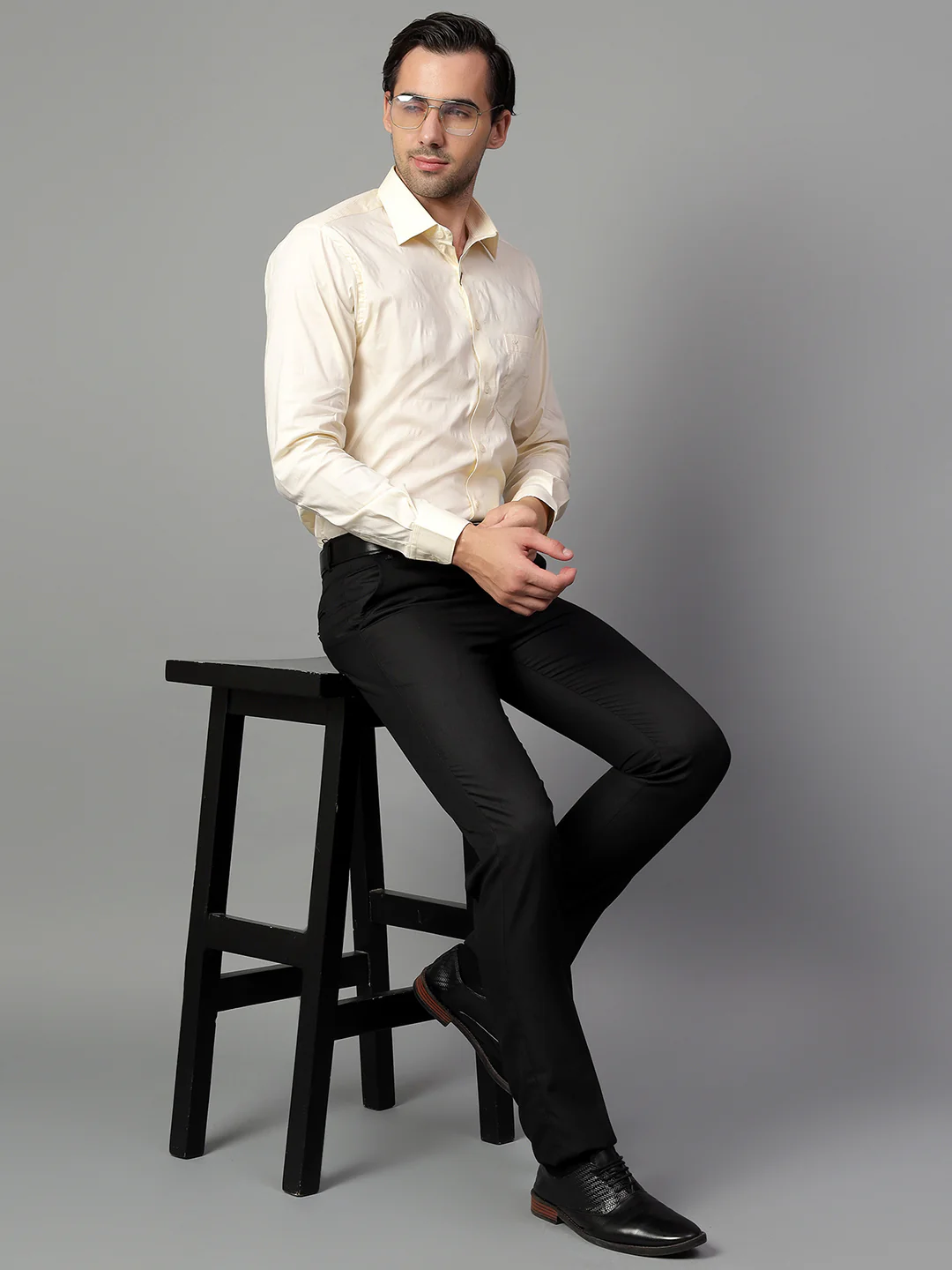 Formal Trouser for Men | Breathable & Soft with Color Fastness Regular Fit Poly Viscose Fabric Solid Pattern Hook & Eye Closure - Image 6