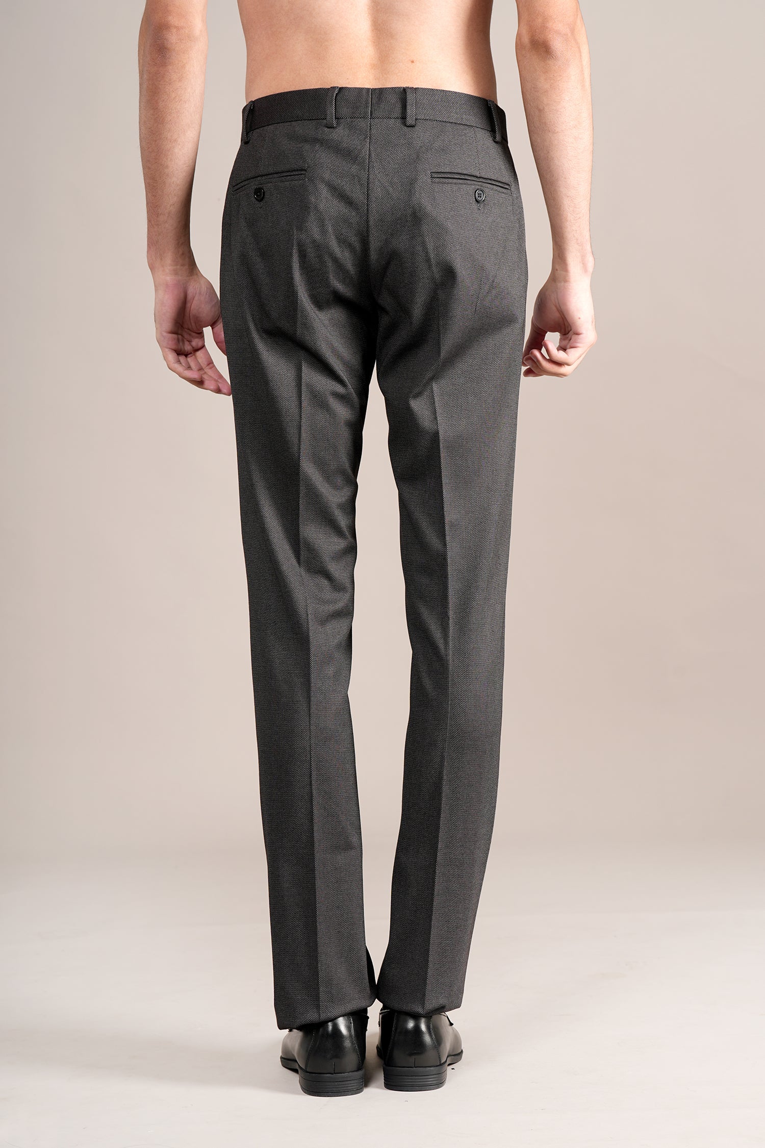Formal Trouser for Men | Breathable & Soft with Color Fastness Regular Fit Terry Rayon Fabric Self Design Pattern Hook & Eye Closure - Image 6