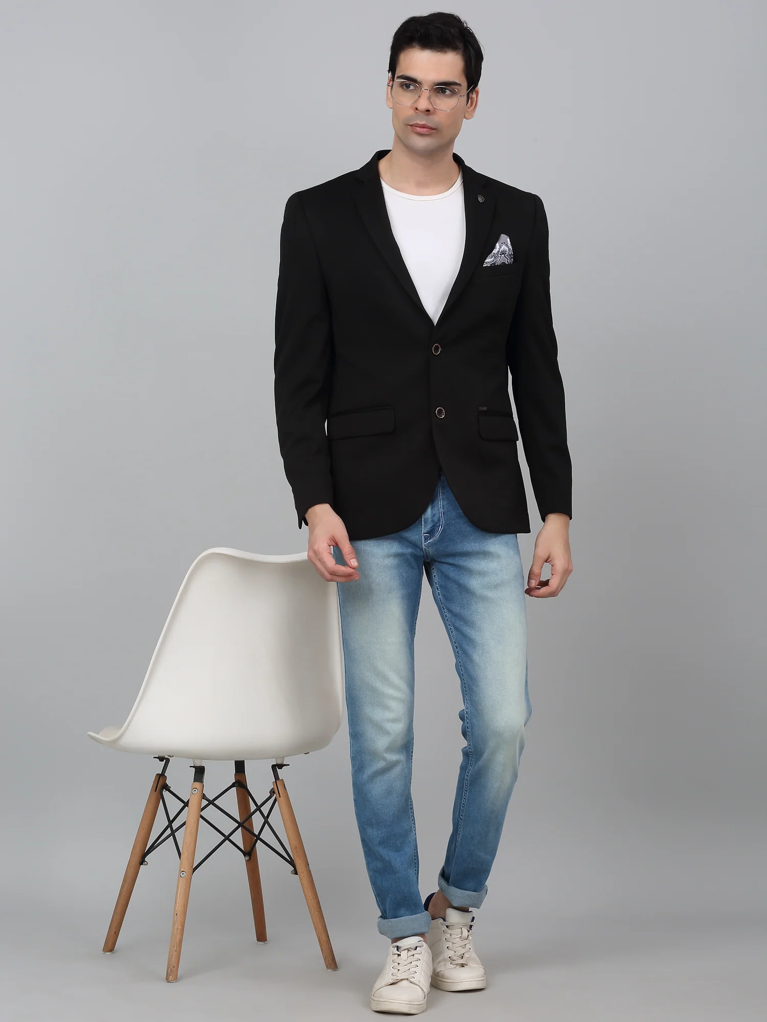 Blazer for Men | Premium Casual Blazer Slim Fit Notched Collar Polyester Fabric Solid Pattern - Image 2