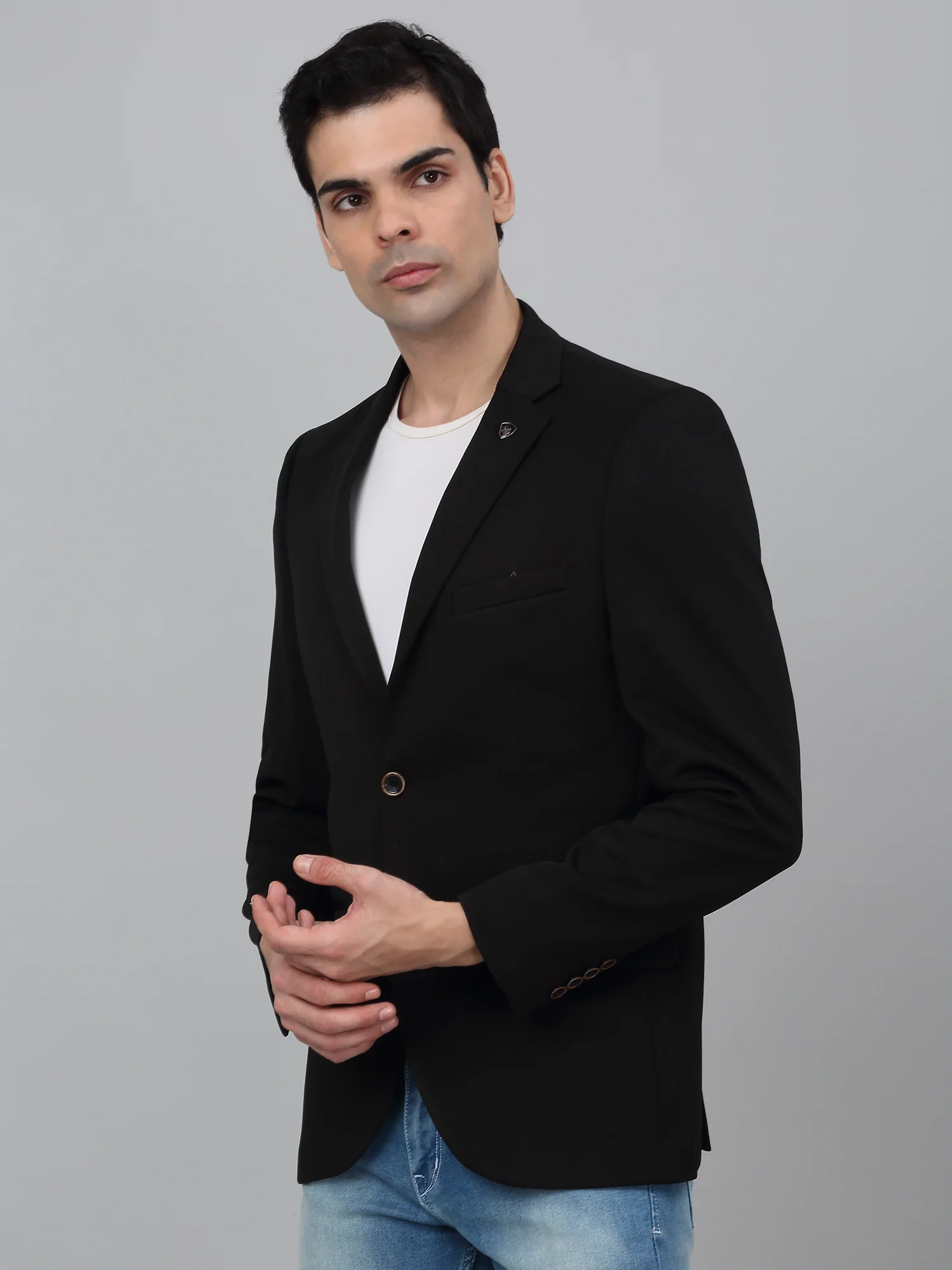 Blazer for Men | Premium Casual Blazer Slim Fit Notched Collar Polyester Fabric Solid Pattern - Image 4