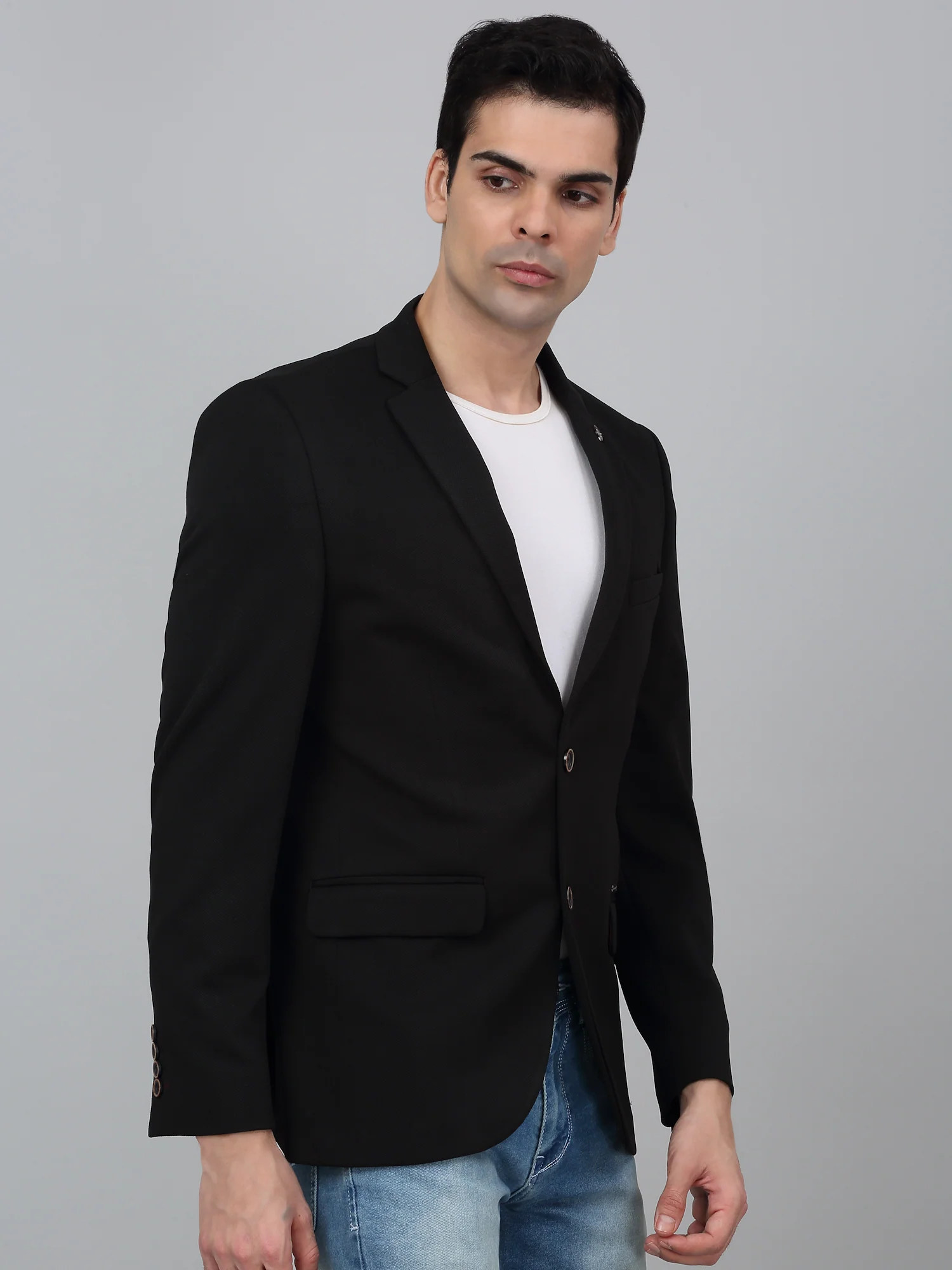Blazer for Men | Premium Casual Blazer Slim Fit Notched Collar Polyester Fabric Solid Pattern - Image 5