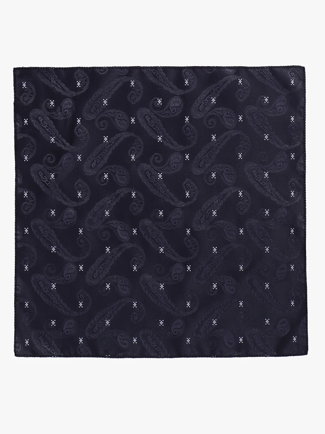 Men's Black Self Design Tie With Pocket Square Set - Image 9