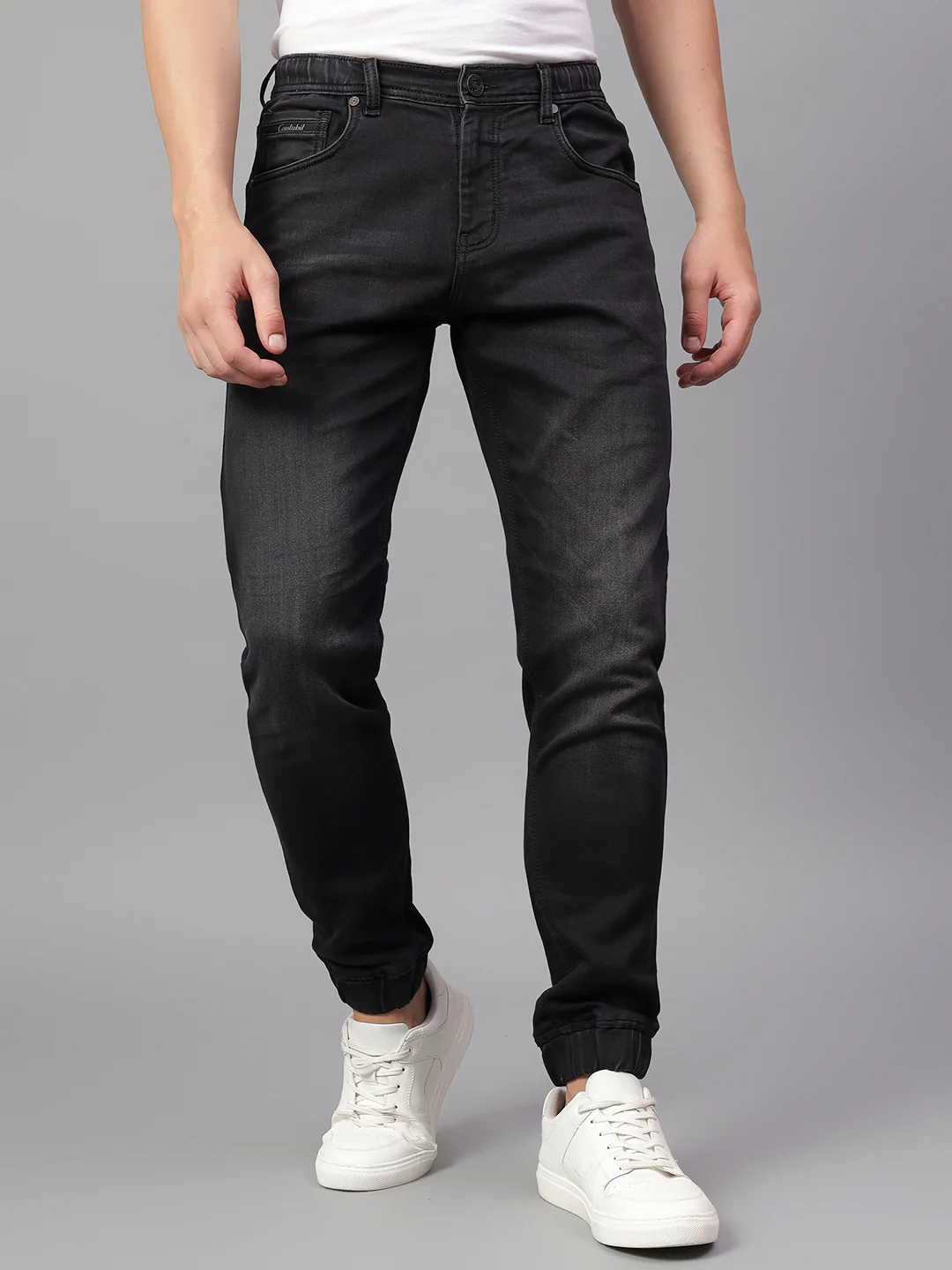 Men's Black Solid Casual Jogger - Image 3