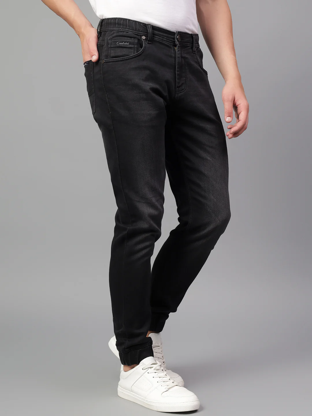 Men's Black Solid Casual Jogger - Image 5