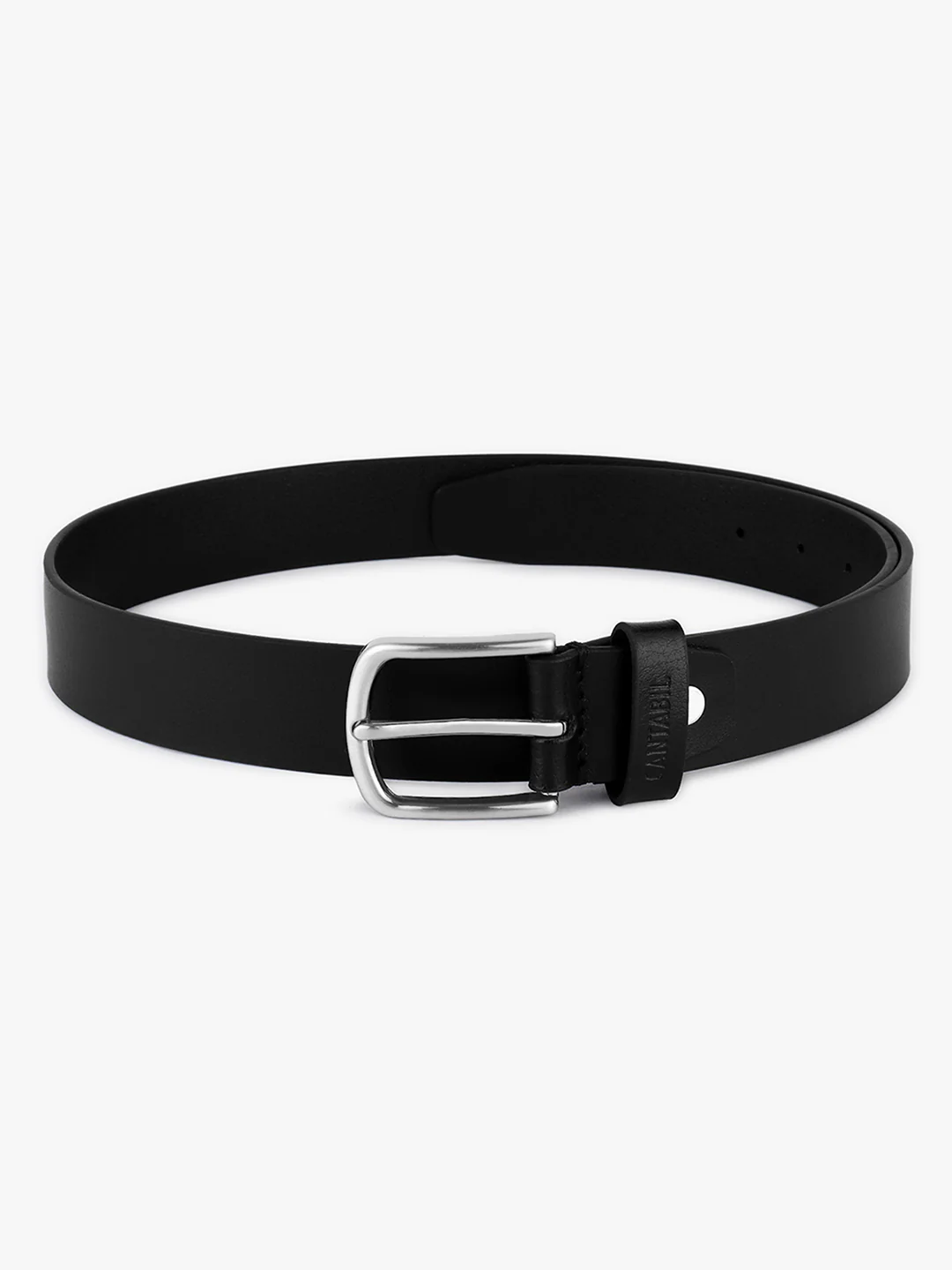 Men's Black Solid Formal Belt - Image 3