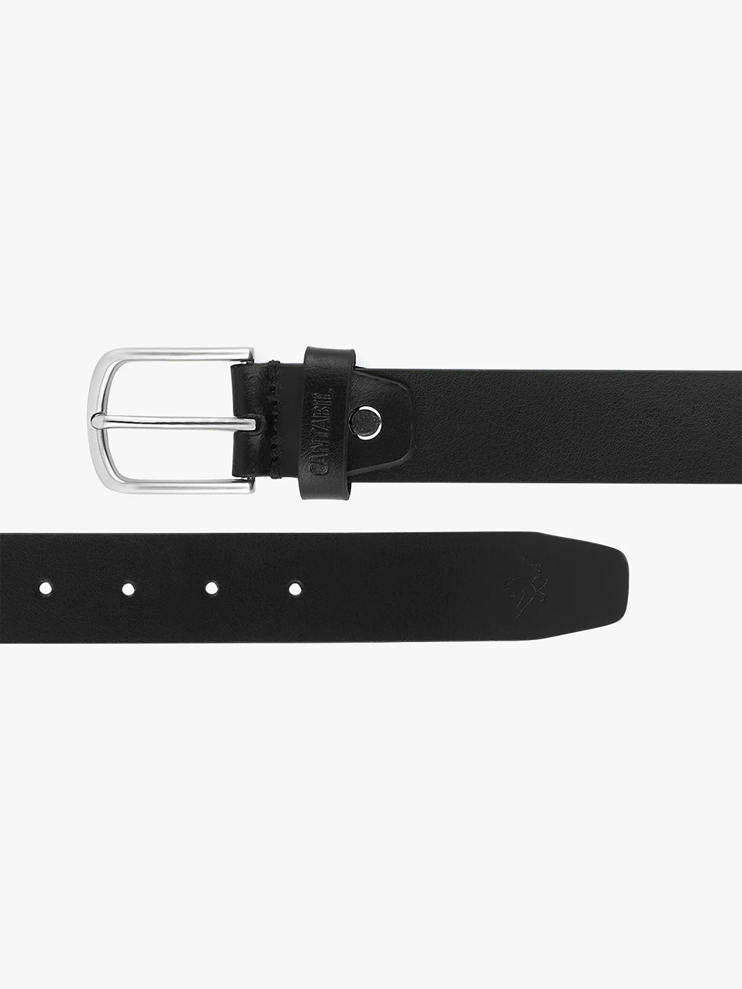 Men's Black Solid Formal Belt - Image 6