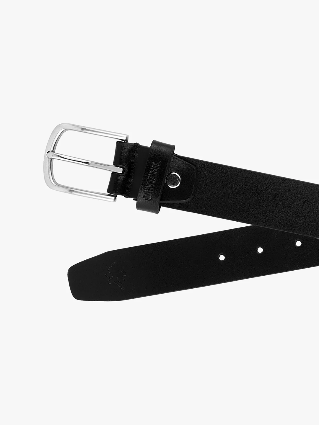 Men's Black Solid Formal Belt - Image 7