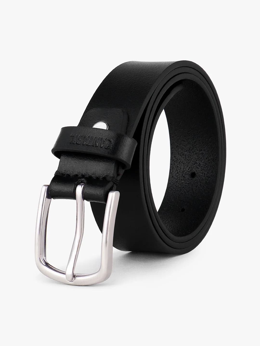 Men's Black Solid Formal Belt - Image 9