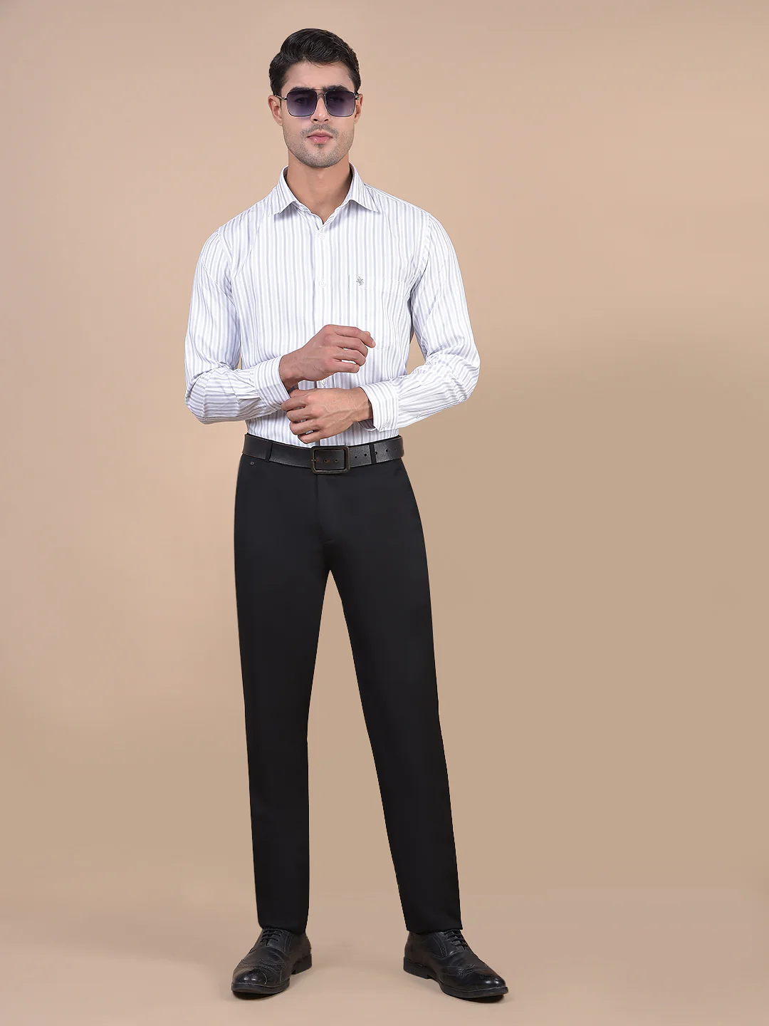 Formal Trouser for Men | Breathable & Soft with Color Fastness Regular Fit Poly Viscose Fabric Solid Pattern Hook & Eye Closure - Image 5