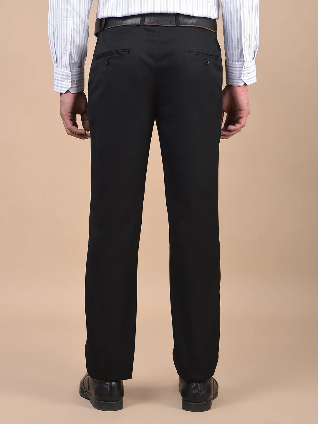 Formal Trouser for Men | Breathable & Soft with Color Fastness Regular Fit Poly Viscose Fabric Solid Pattern Hook & Eye Closure - Image 6