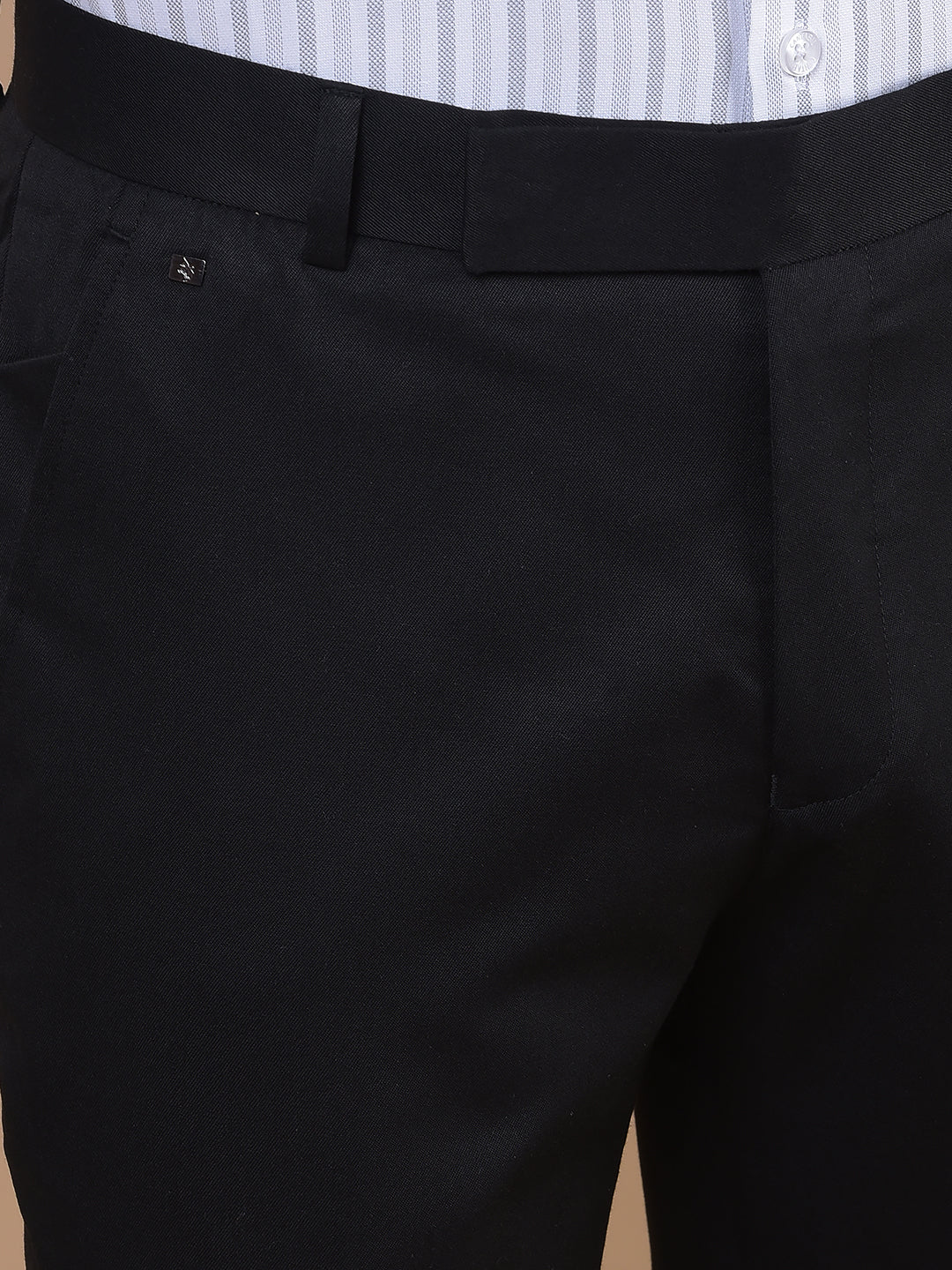 Formal Trouser for Men | Breathable & Soft with Color Fastness Regular Fit Poly Viscose Fabric Solid Pattern Hook & Eye Closure - Image 7