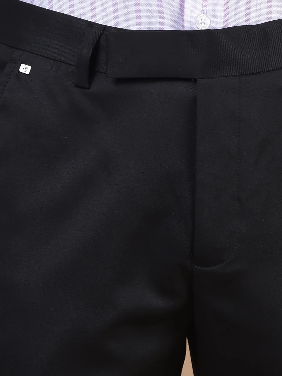 Formal Trouser for Men | Breathable & Soft with Color Fastness Regular Fit Poly Viscose Fabric Solid Pattern Hook & Eye Closure - Image 3
