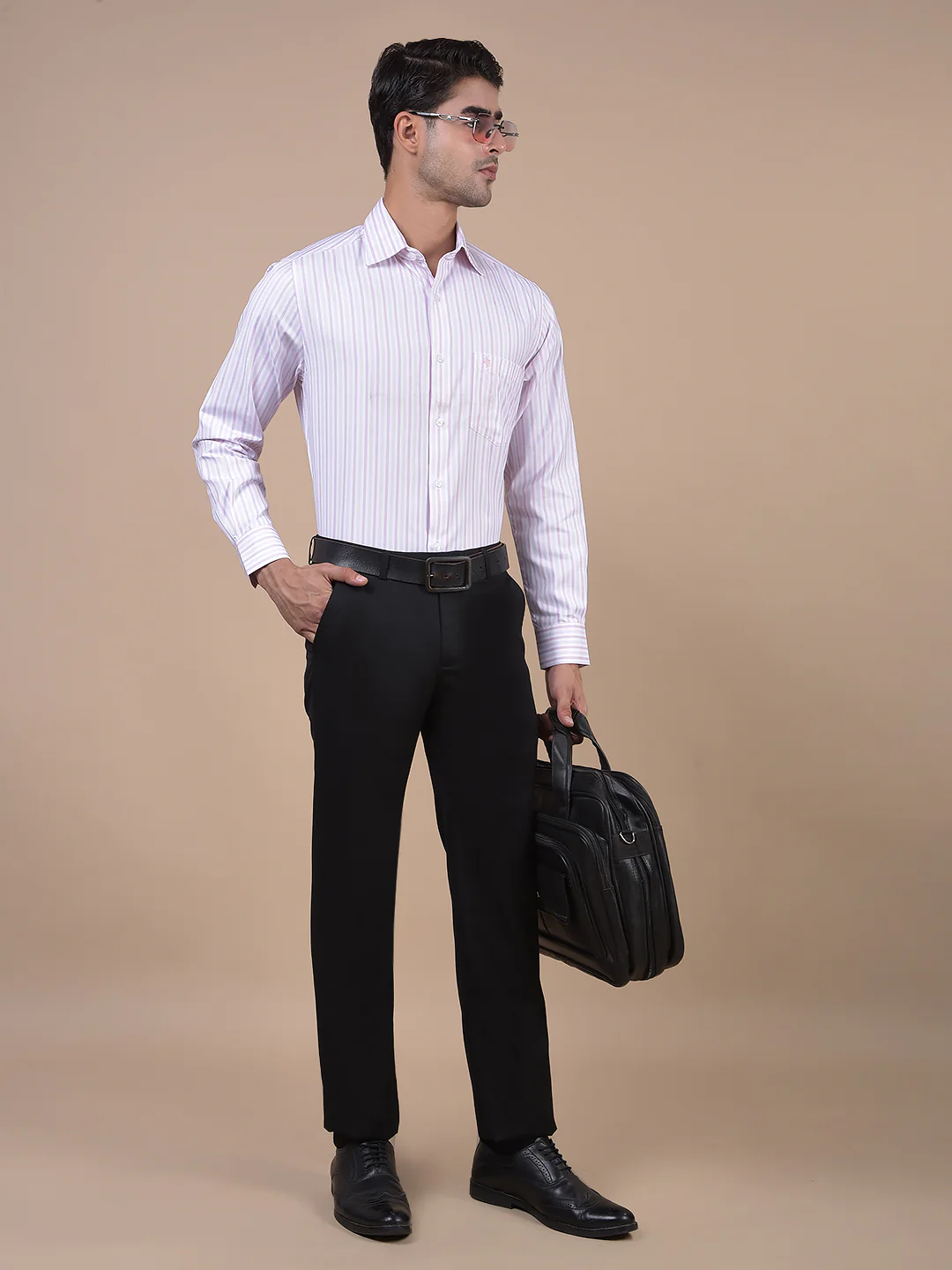 Formal Trouser for Men | Breathable & Soft with Color Fastness Regular Fit Poly Viscose Fabric Solid Pattern Hook & Eye Closure - Image 7