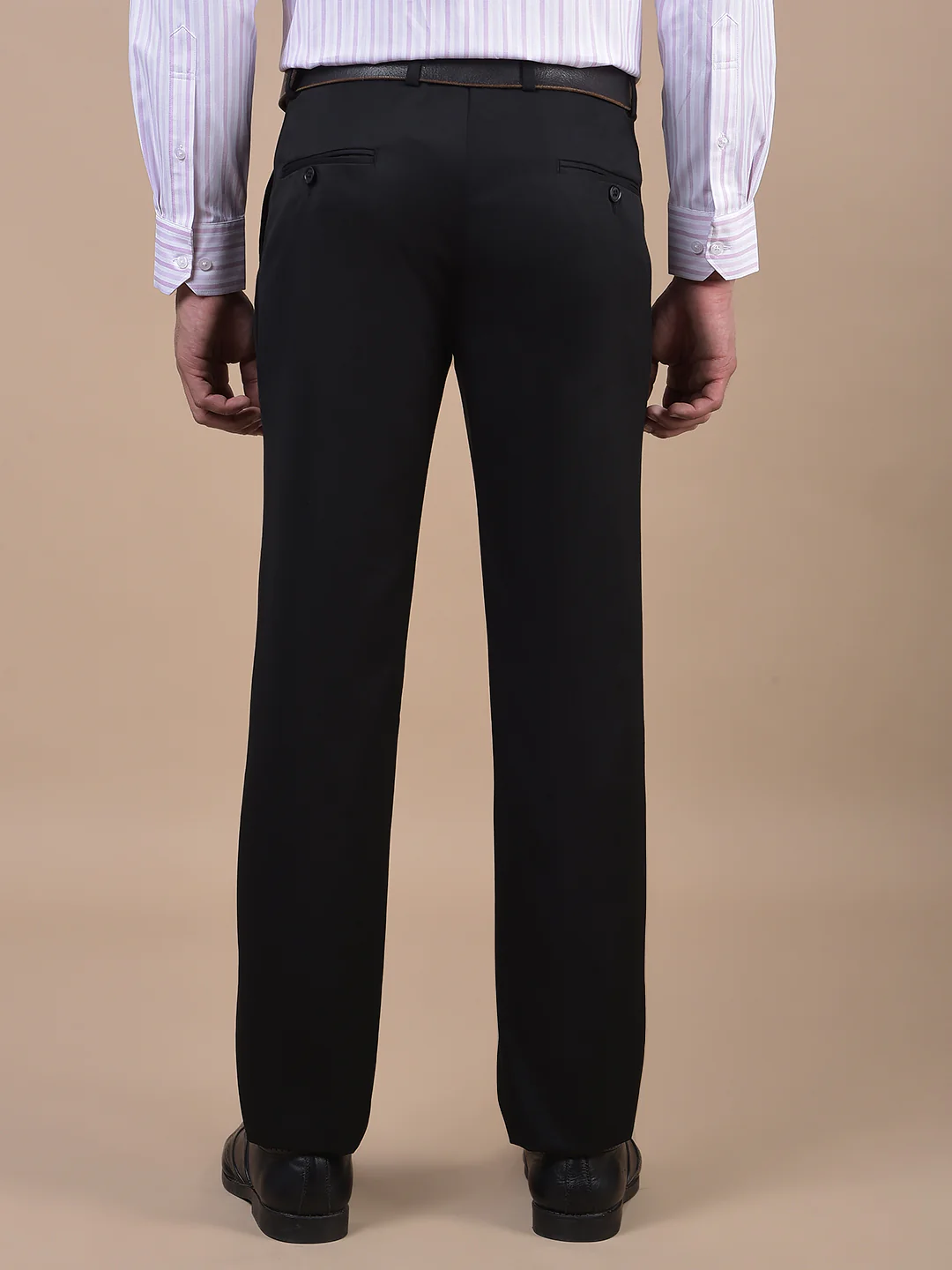 Formal Trouser for Men | Breathable & Soft with Color Fastness Regular Fit Poly Viscose Fabric Solid Pattern Hook & Eye Closure - Image 8