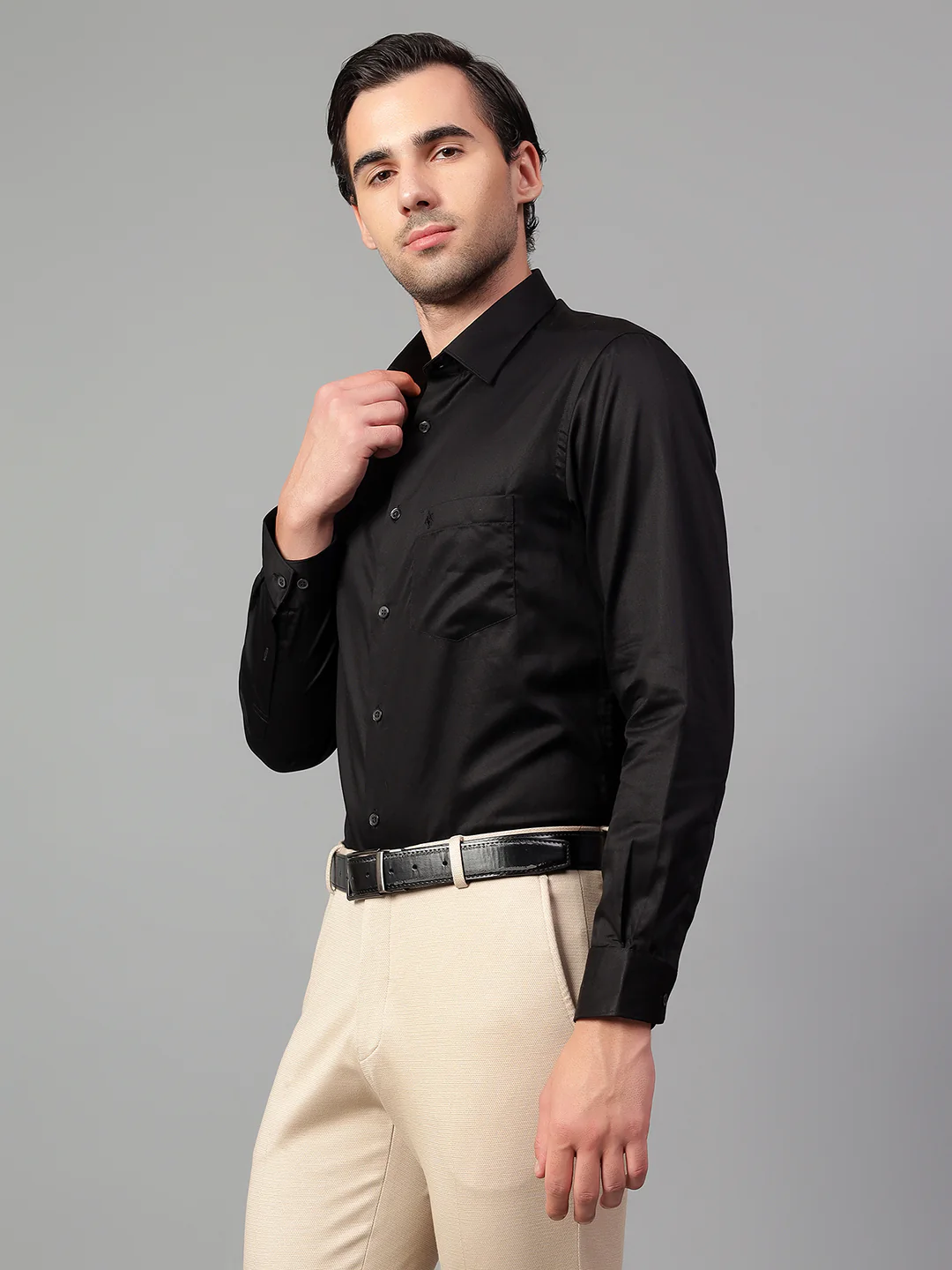 Formal Shirt for Men l Breathable & Soft with Color Fastness Regular Fit Spread Collar Neck Cotton Fabric Solid Pattern - Image 4