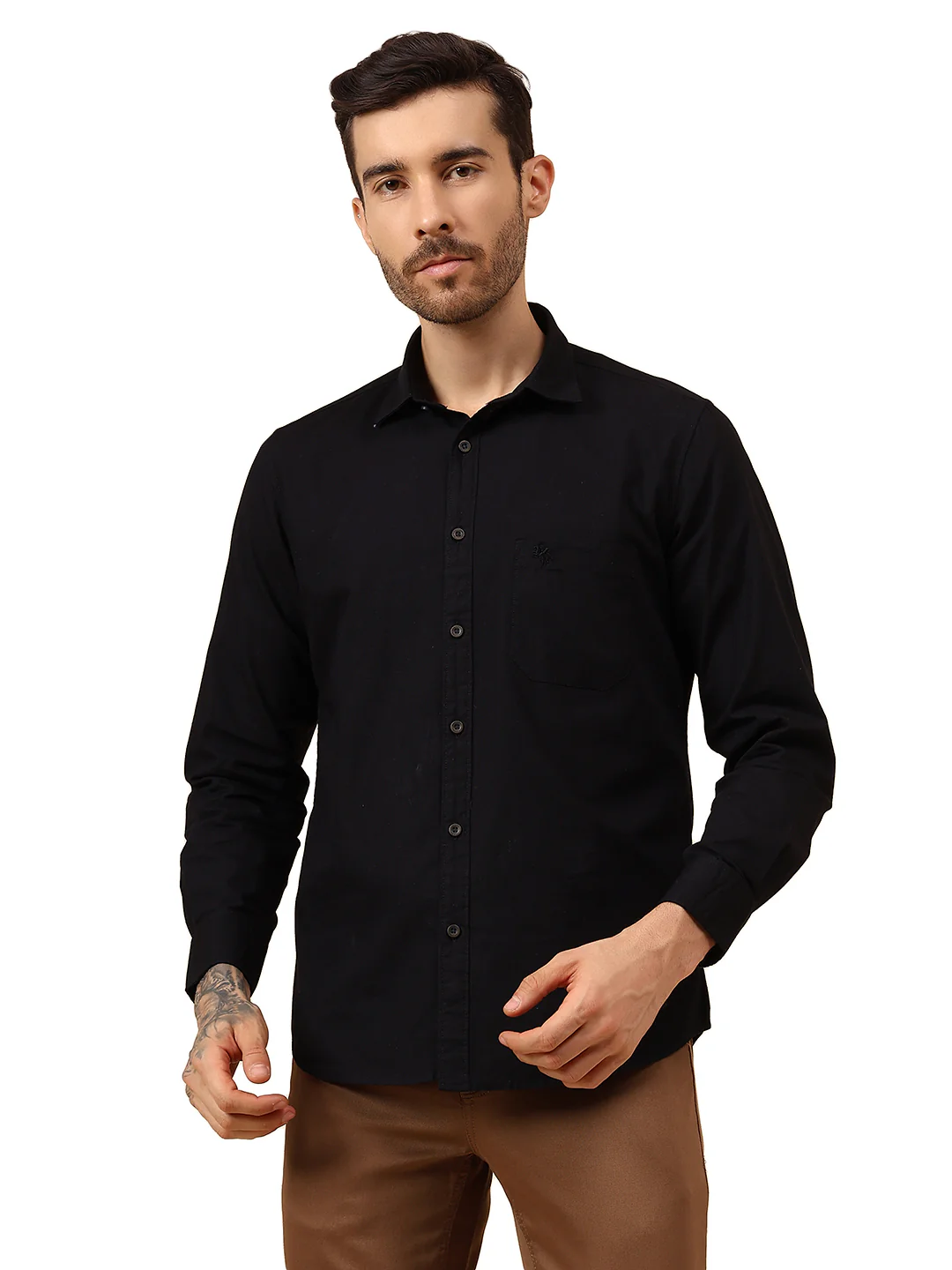 Casual Shirt for Men | Breathable & Soft with Color Fastness Regular Fit Spread Collar Neck Cotton Fabric Solid Pattern - Image 8