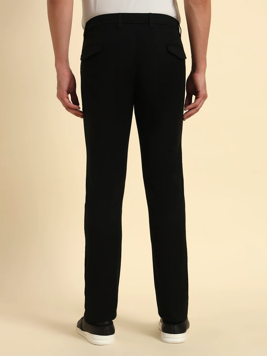Casual Trouser for Men | Breathable & Soft with Color Fastness Regular Fit Cotton Blend Fabric Solid Pattern Button Closure - Image 5