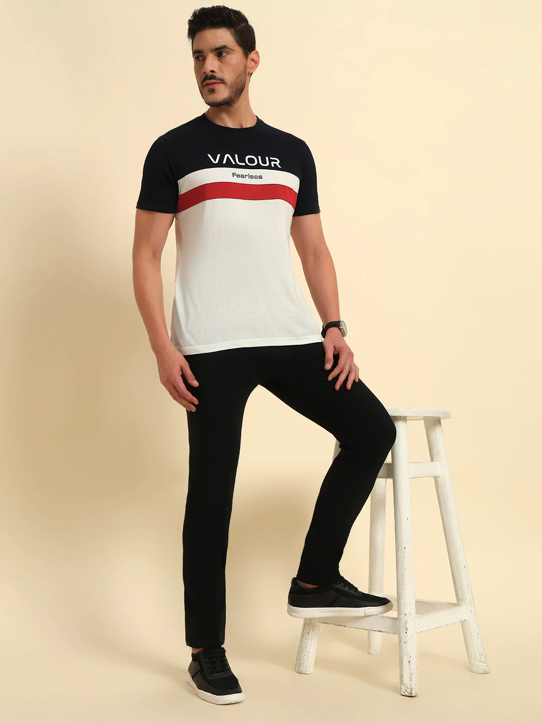 Casual Trouser for Men | Breathable & Soft with Color Fastness Regular Fit Cotton Blend Fabric Solid Pattern Button Closure - Image 2