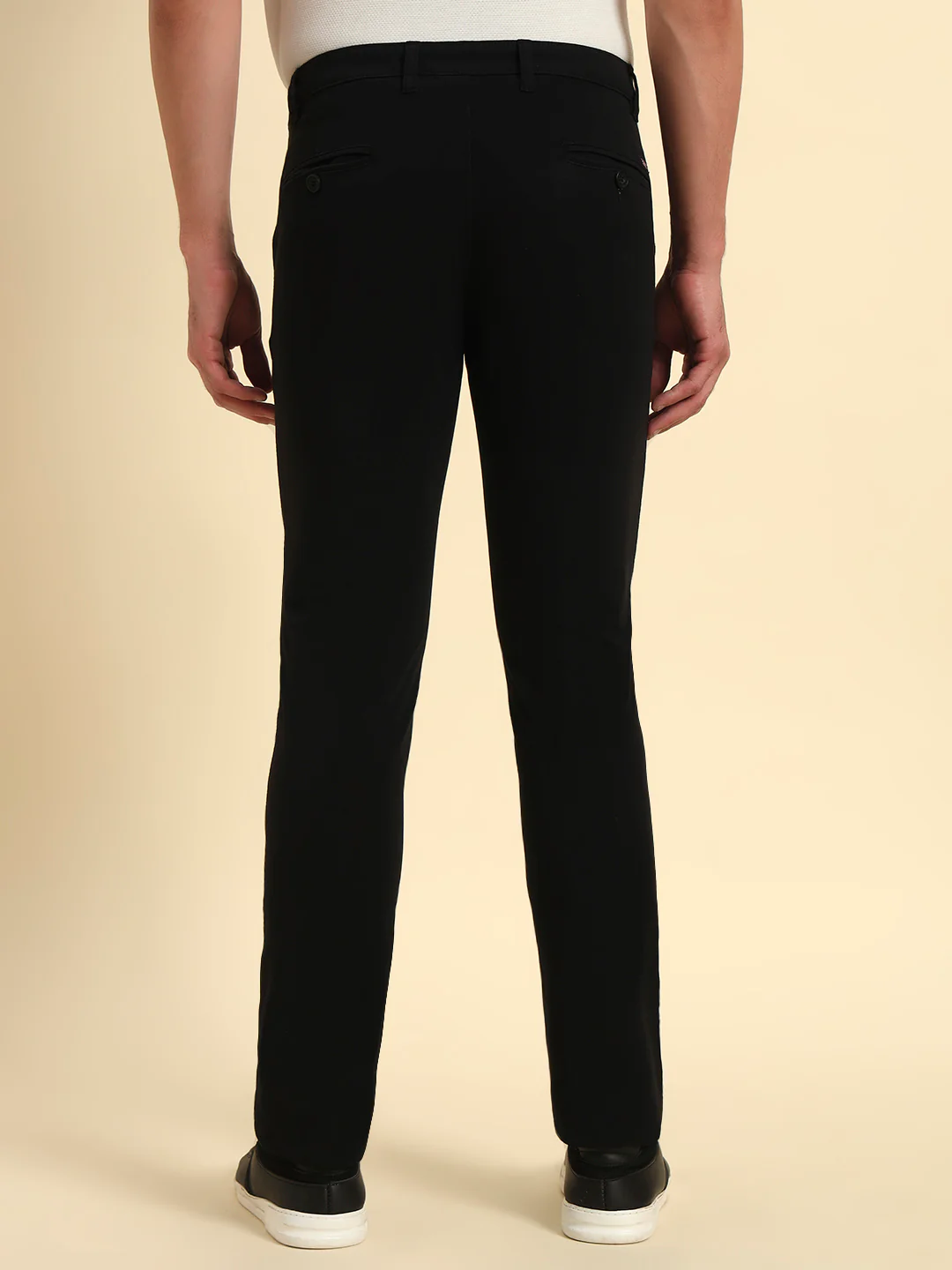 Casual Trouser for Men | Breathable & Soft with Color Fastness Regular Fit Cotton Blend Fabric Solid Pattern Button Closure - Image 3