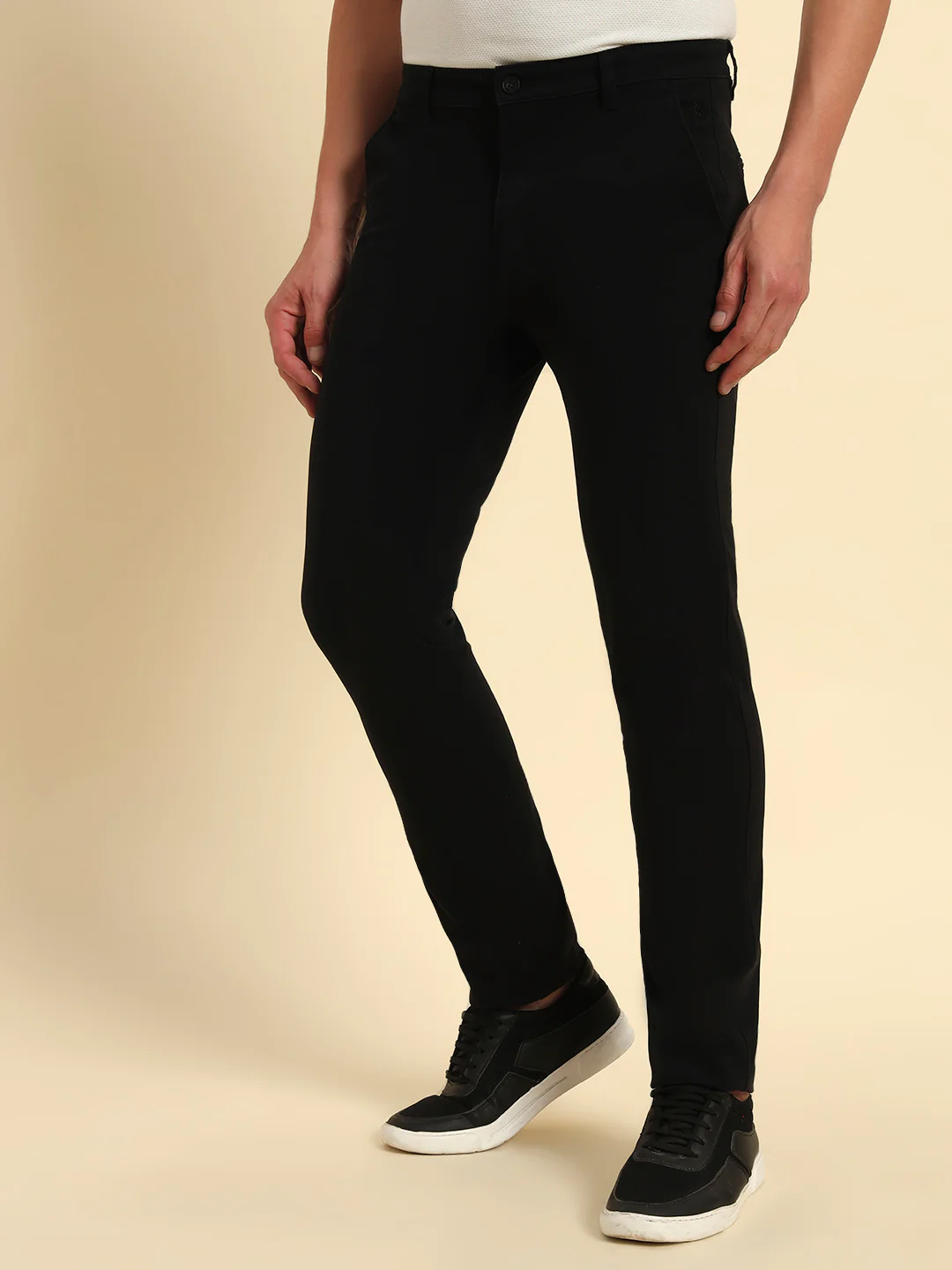 Casual Trouser for Men | Breathable & Soft with Color Fastness Regular Fit Cotton Blend Fabric Solid Pattern Button Closure - Image 6