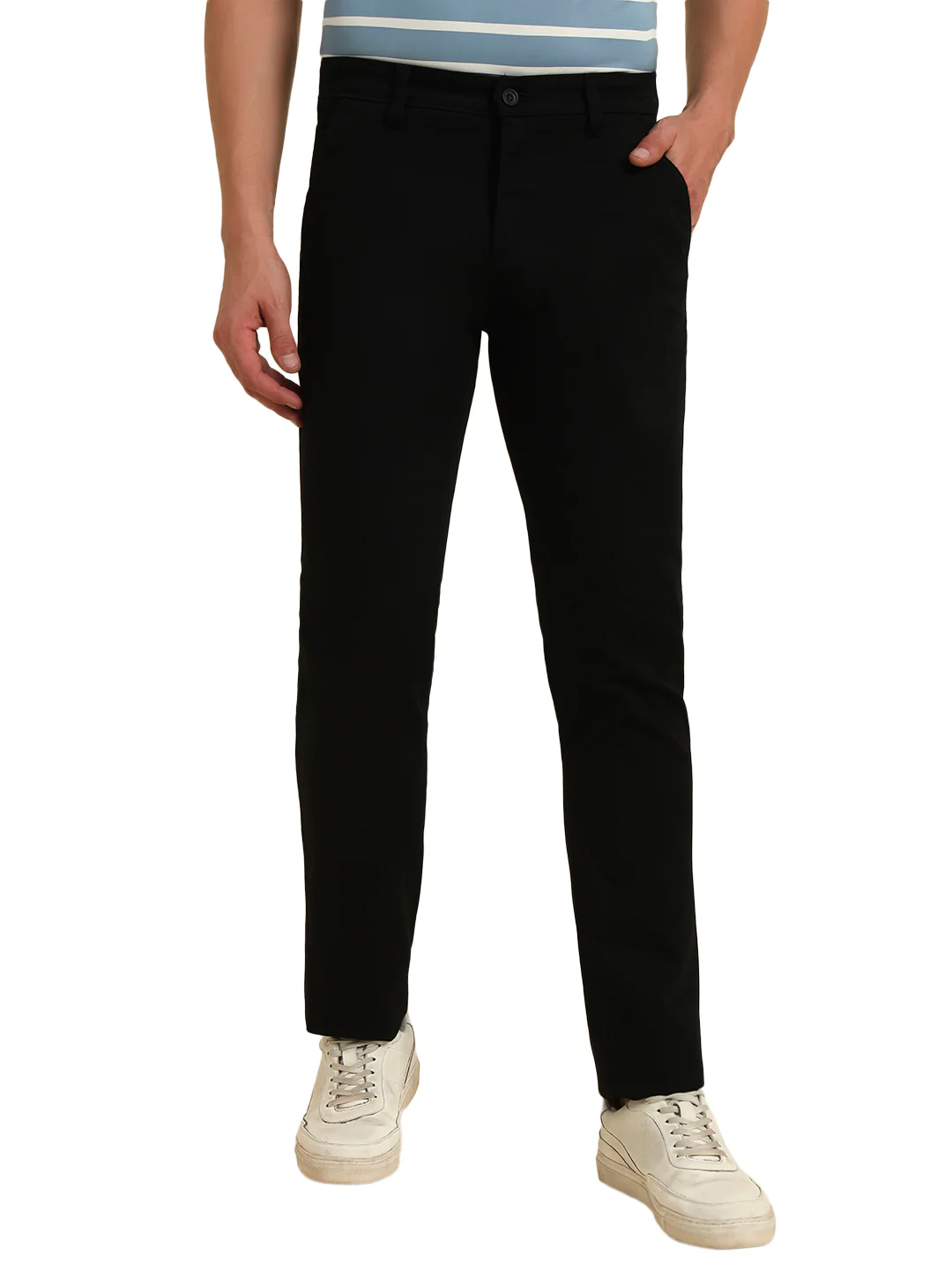 Casual Trouser for Men | Breathable & Soft with Color Fastness Regular Fit Poly Cotton Fabric Solid Pattern Button Closure - Image 2