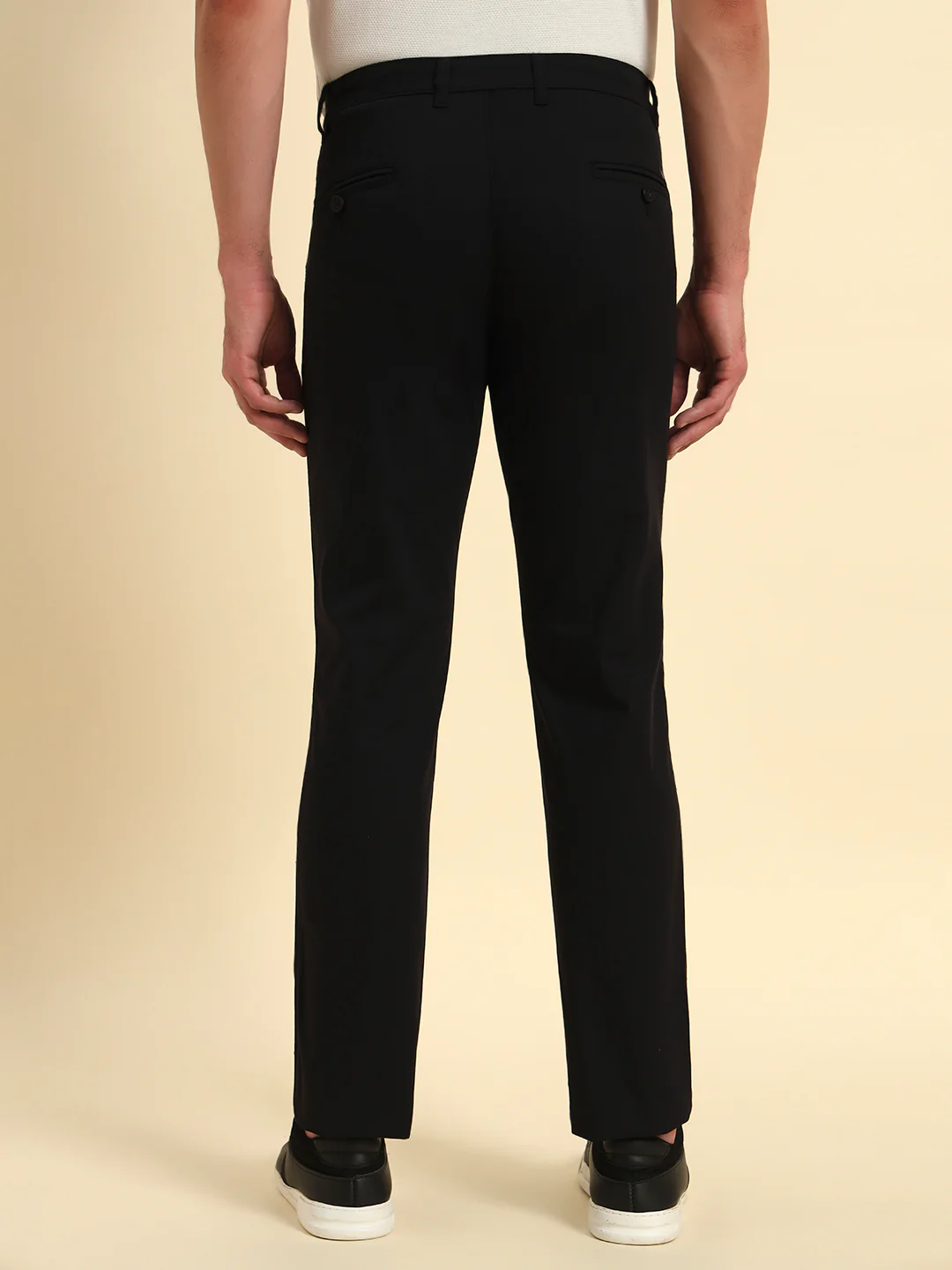 Casual Trouser for Men | Breathable & Soft with Color Fastness Regular Fit Cotton Blend Fabric Solid Pattern Button Closure - Image 7