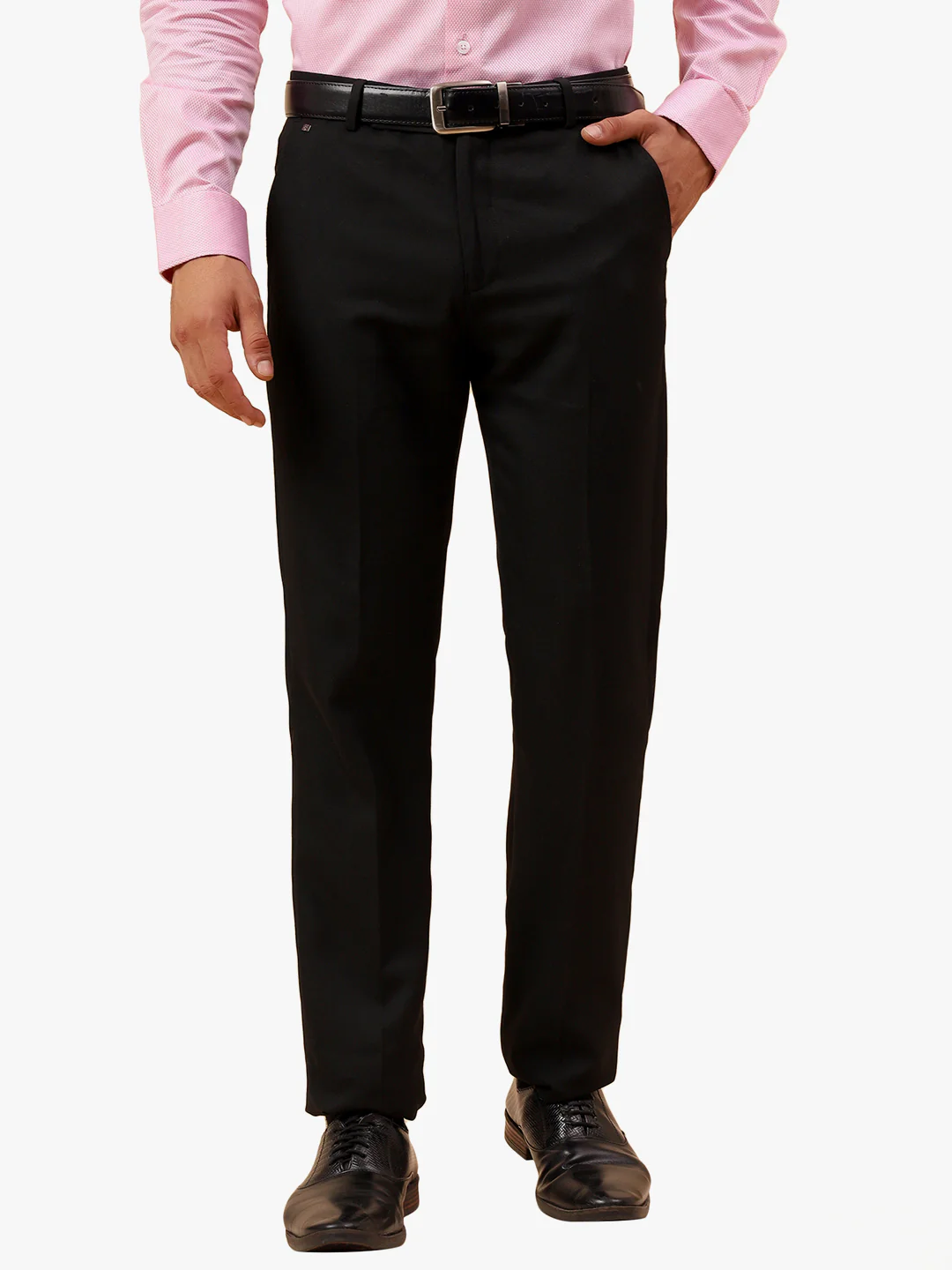 Formal Trouser for Men | Breathable & Soft with Color Fastness Regular Fit Poly Viscose Fabric Solid Pattern Hook & Eye Closure - Image 10