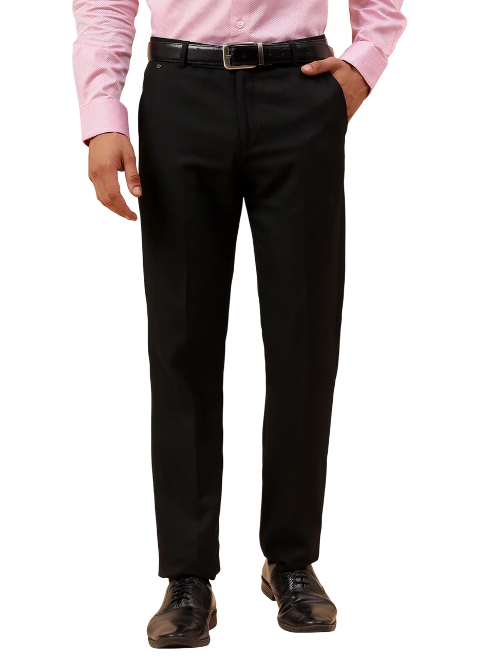 Formal Trouser for Men | Breathable & Soft with Color Fastness Regular Fit Poly Viscose Fabric Solid Pattern Hook & Eye Closure - Image 2