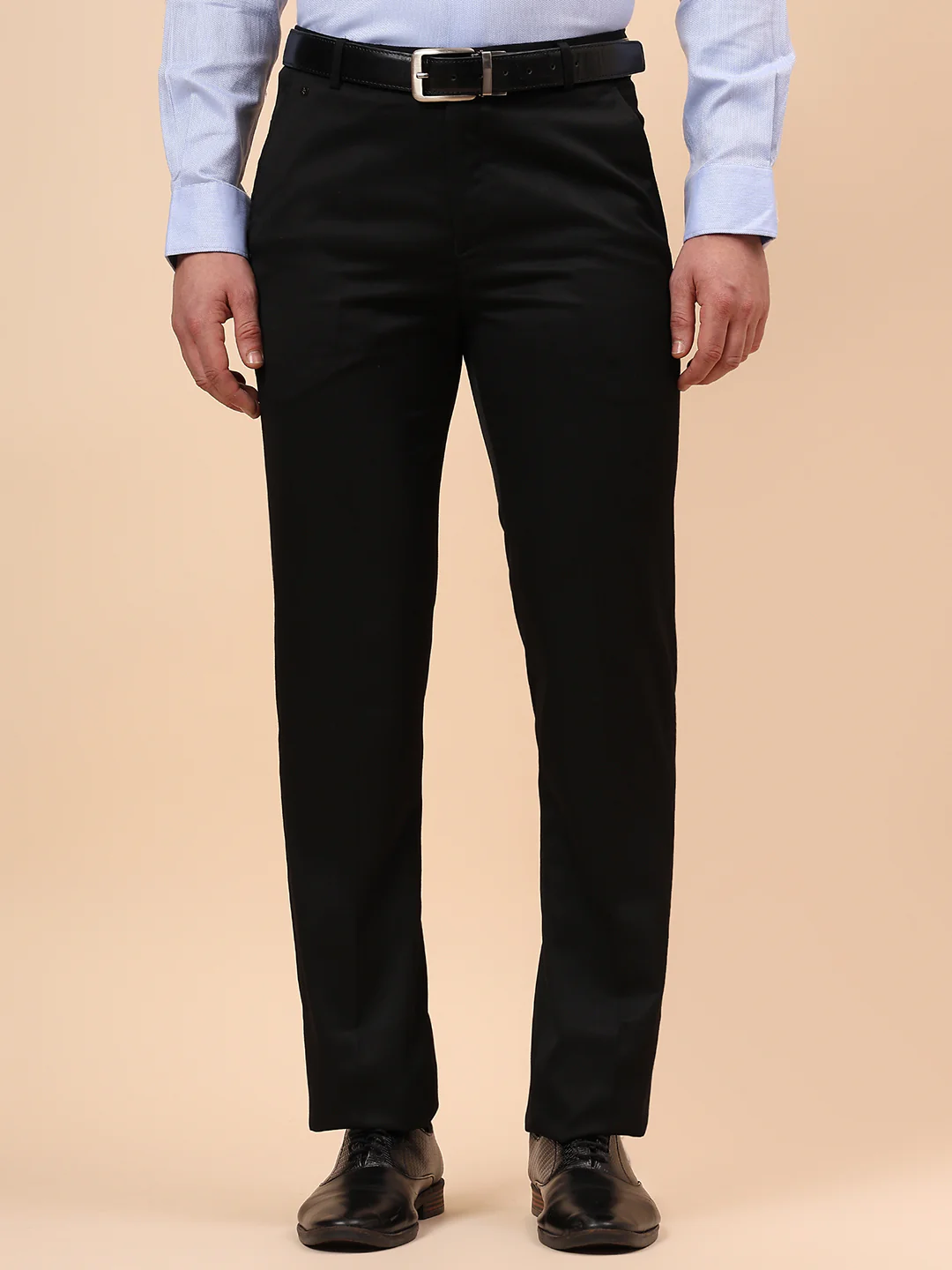 Formal Trouser for Men | Breathable & Soft with Color Fastness Regular Fit Poly Viscose Fabric Solid Pattern Hook & Eye Closure - Image 4