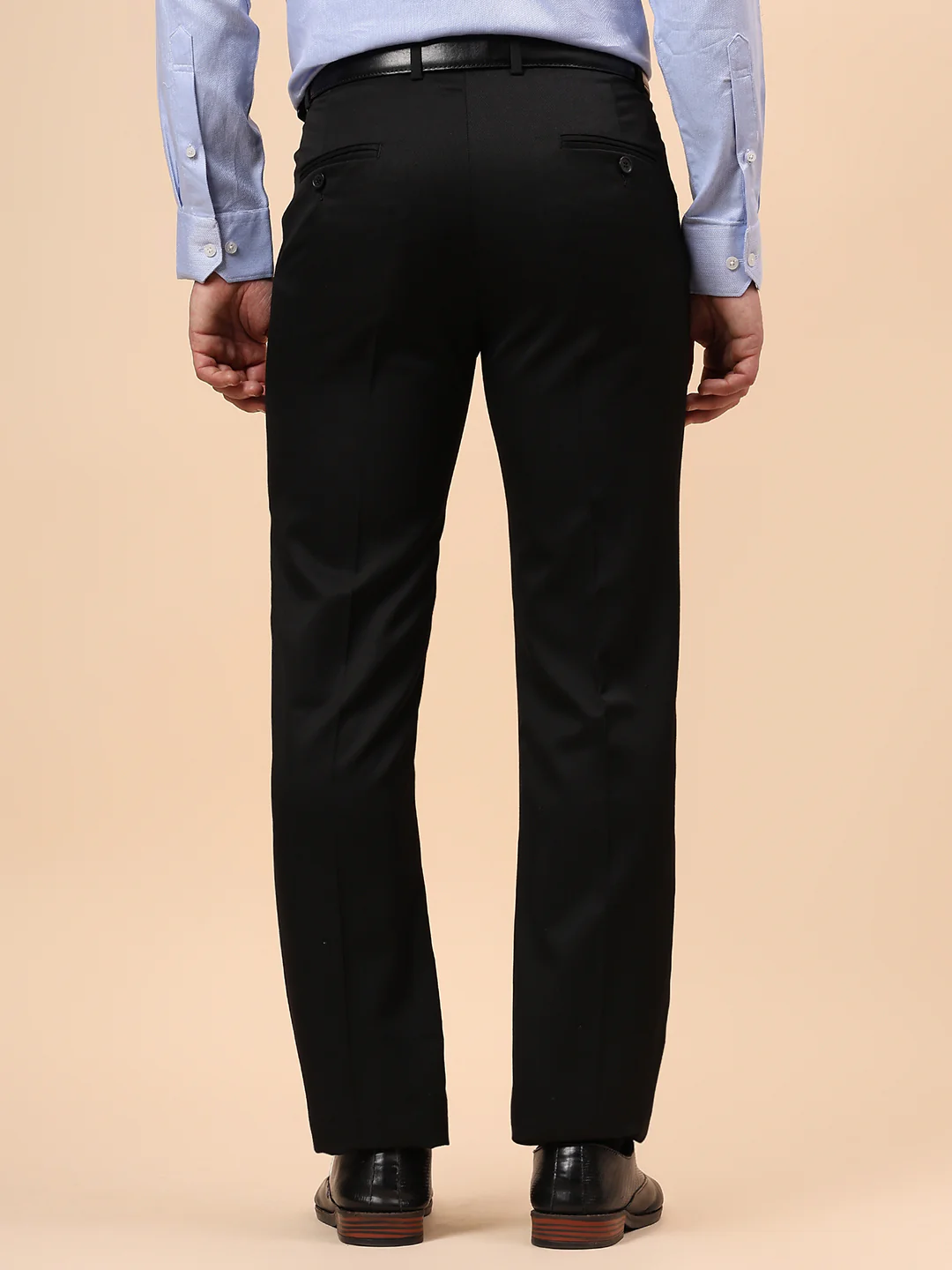 Formal Trouser for Men | Breathable & Soft with Color Fastness Regular Fit Poly Viscose Fabric Solid Pattern Hook & Eye Closure - Image 7