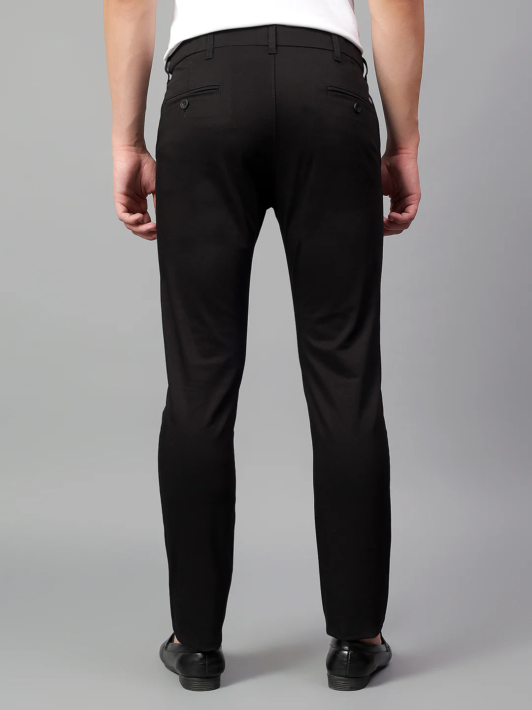 Casual Trouser for Men | Breathable & Soft with Color Fastness Regular Fit Cotton Blend Fabric Solid Pattern Button Closure - Image 3