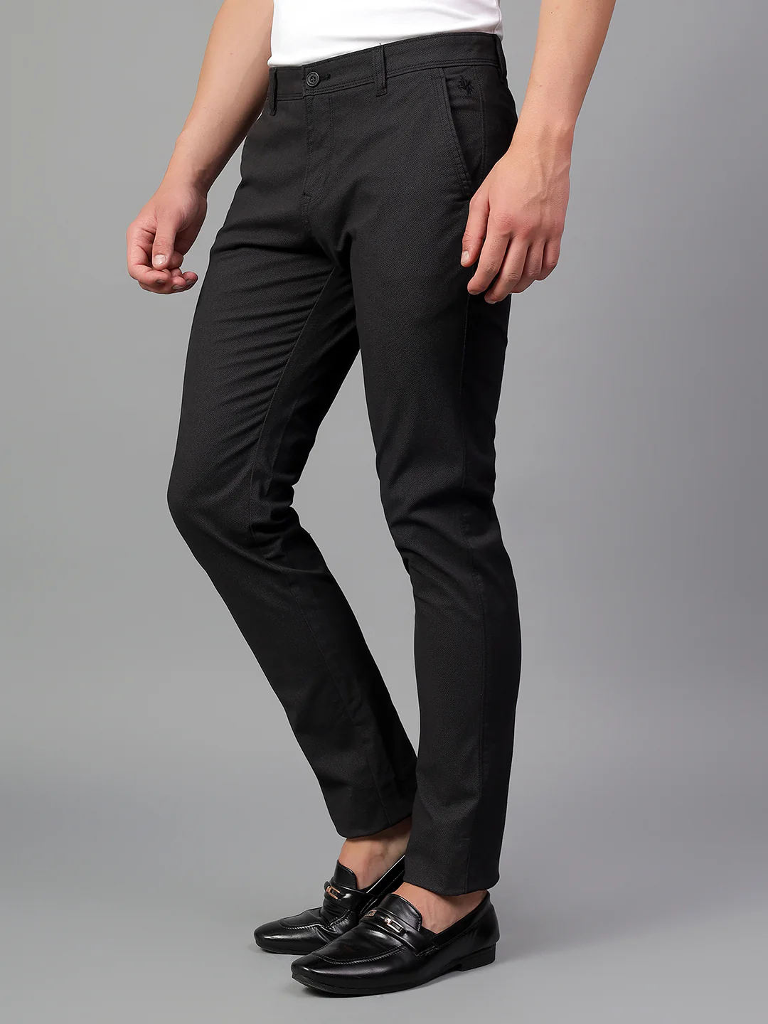Casual Trouser for Men | Breathable & Soft with Color Fastness Regular Fit Cotton Blend Fabric Solid Pattern Button Closure - Image 4
