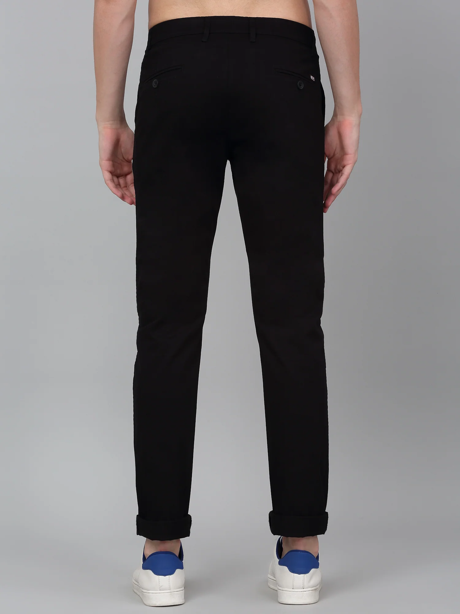 Casual Trouser for Men | Breathable & Soft with Color Fastness Regular Fit Cotton Blend Fabric Solid Pattern Button Closure - Image 2