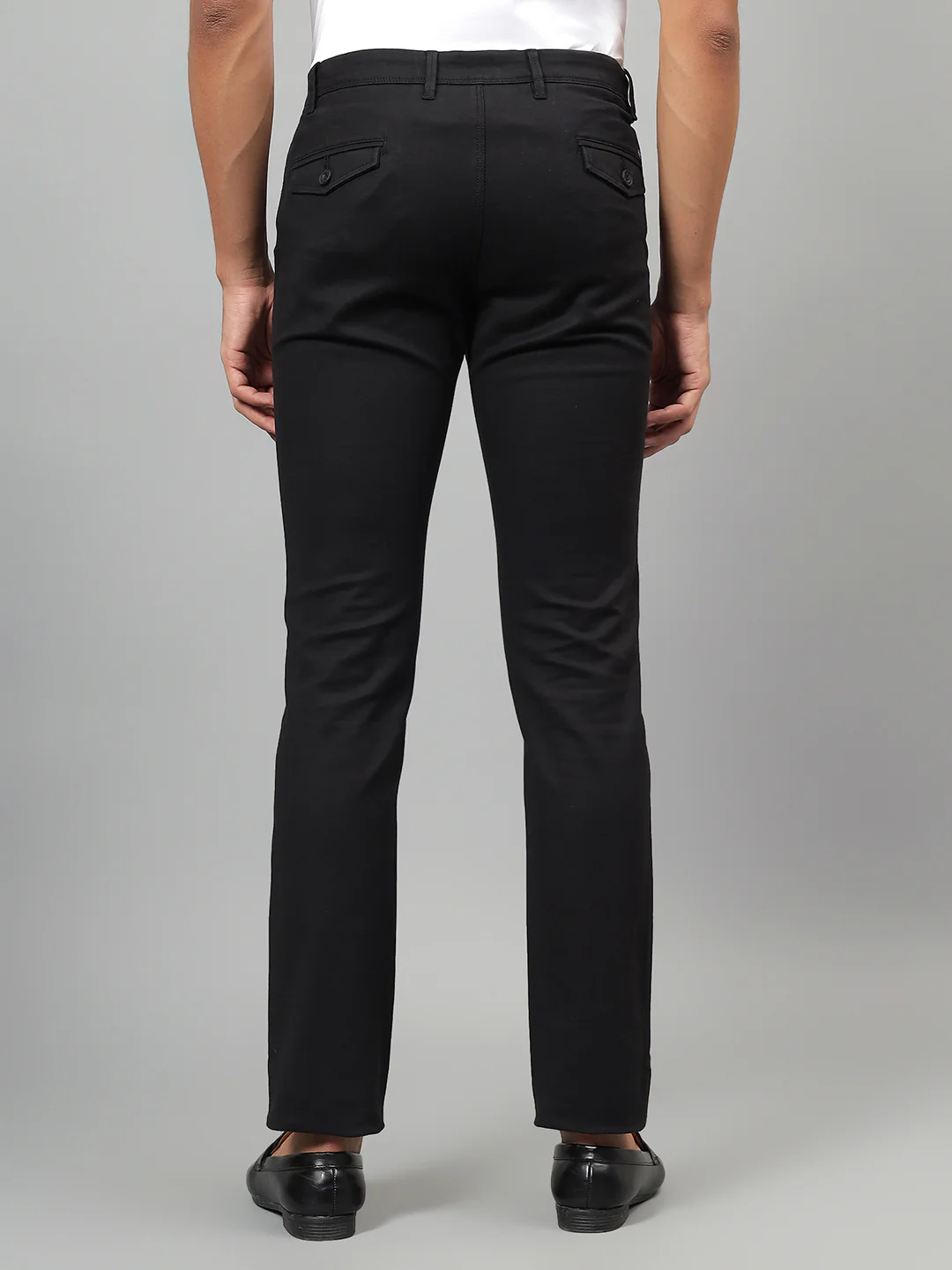 Casual Trouser for Men | Breathable & Soft with Color Fastness Regular Fit Cotton Blend Fabric Solid Pattern Button Closure - Image 5