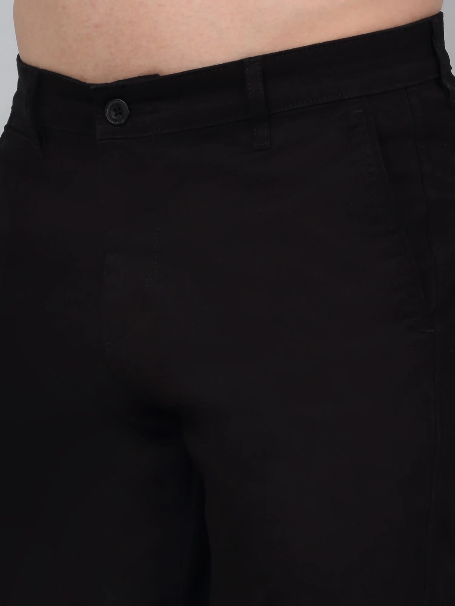 Casual Trouser for Men | Breathable & Soft with Color Fastness Regular Fit Cotton Blend Fabric Solid Pattern Button Closure - Image 5