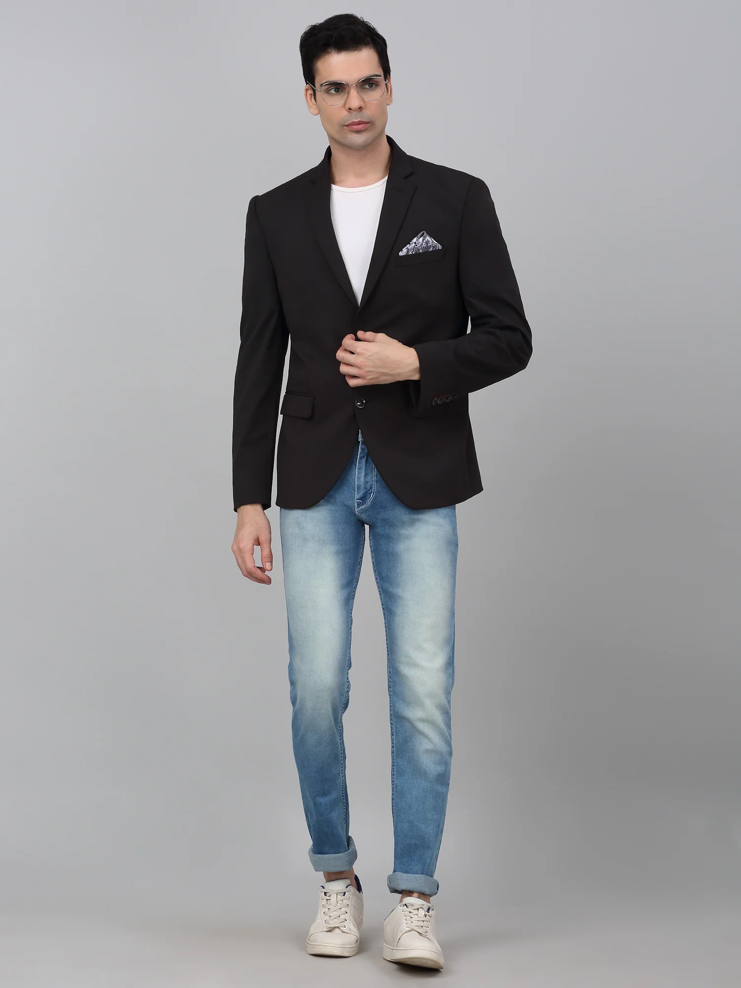 Blazer for Men | Premium Casual Blazer Slim Fit Notched Collar Polyester Fabric Solid Pattern - Image 2