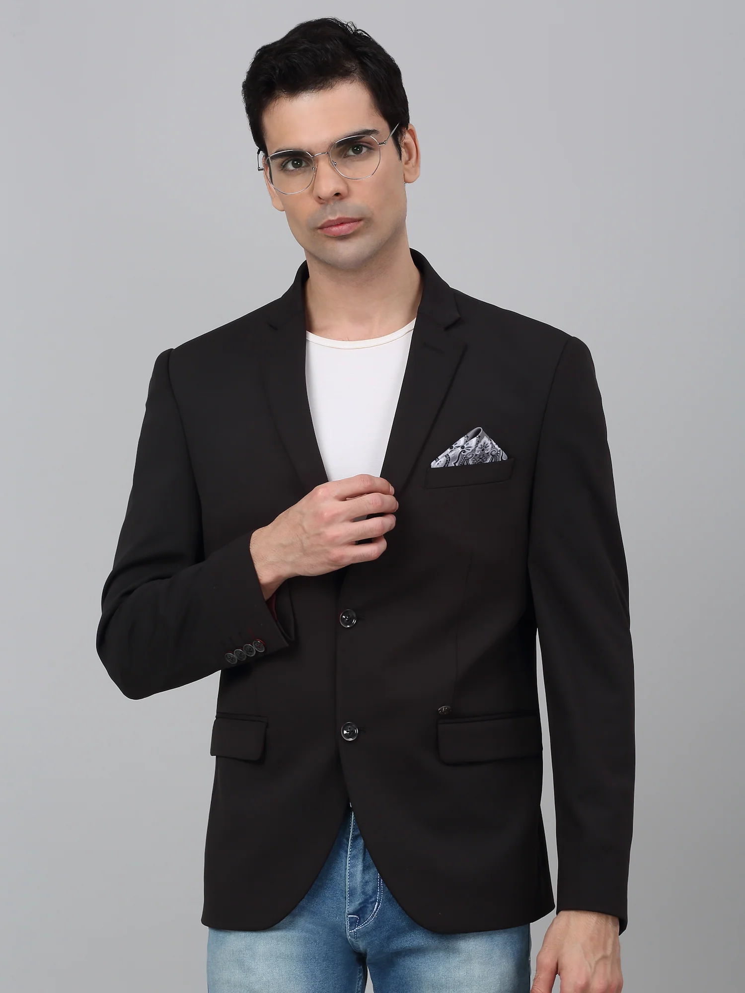 Blazer for Men | Premium Casual Blazer Slim Fit Notched Collar Polyester Fabric Solid Pattern - Image 5