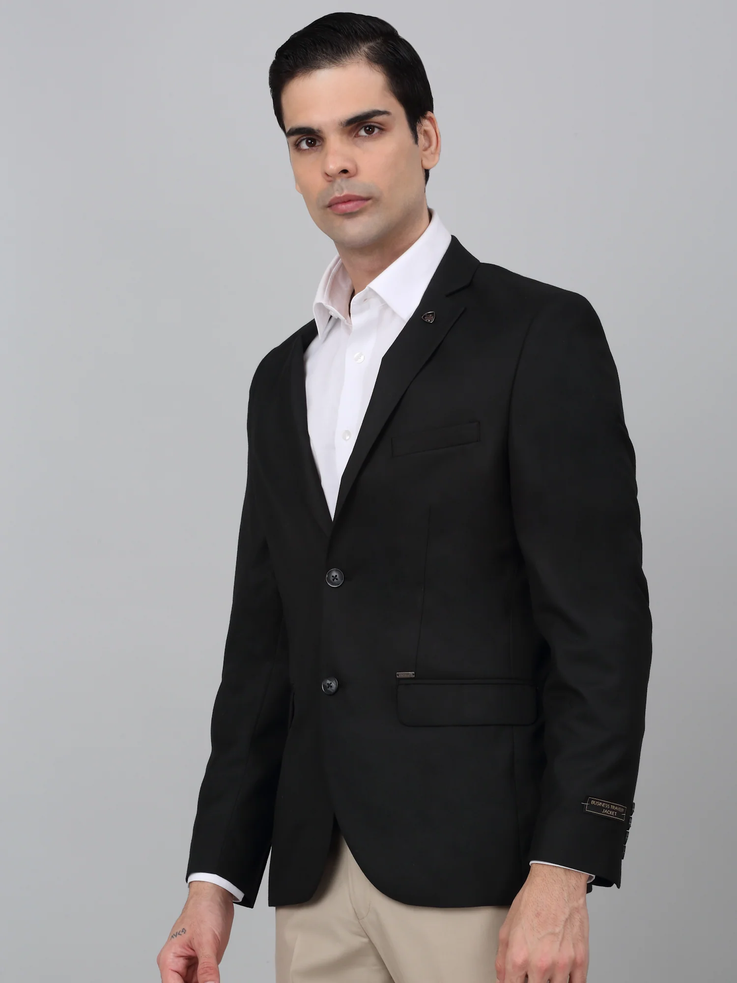 Men’s Black Solid Notch Lapel Formal Blazer | Cantabil - Image 3