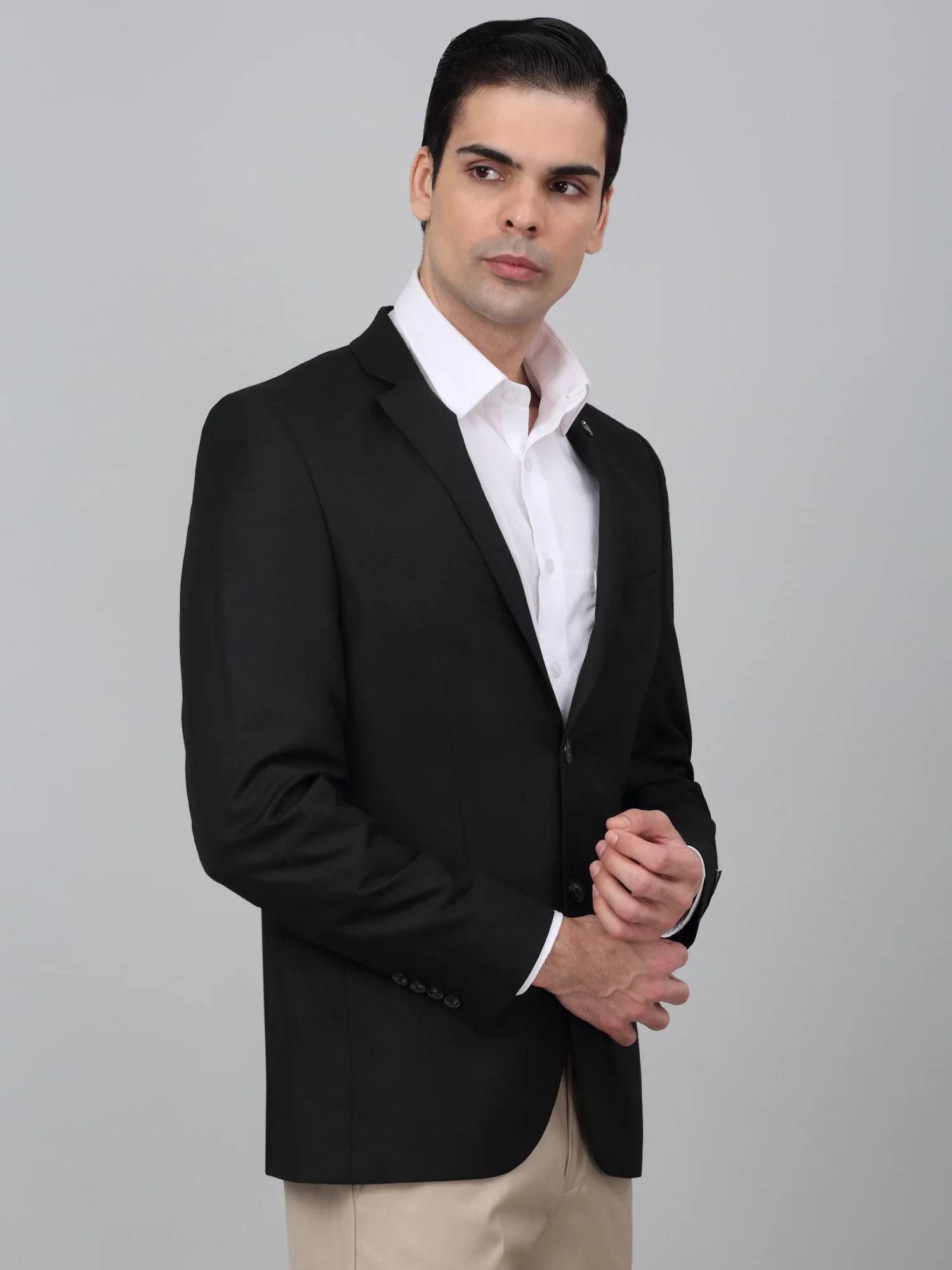 Men’s Black Solid Notch Lapel Formal Blazer | Cantabil - Image 4