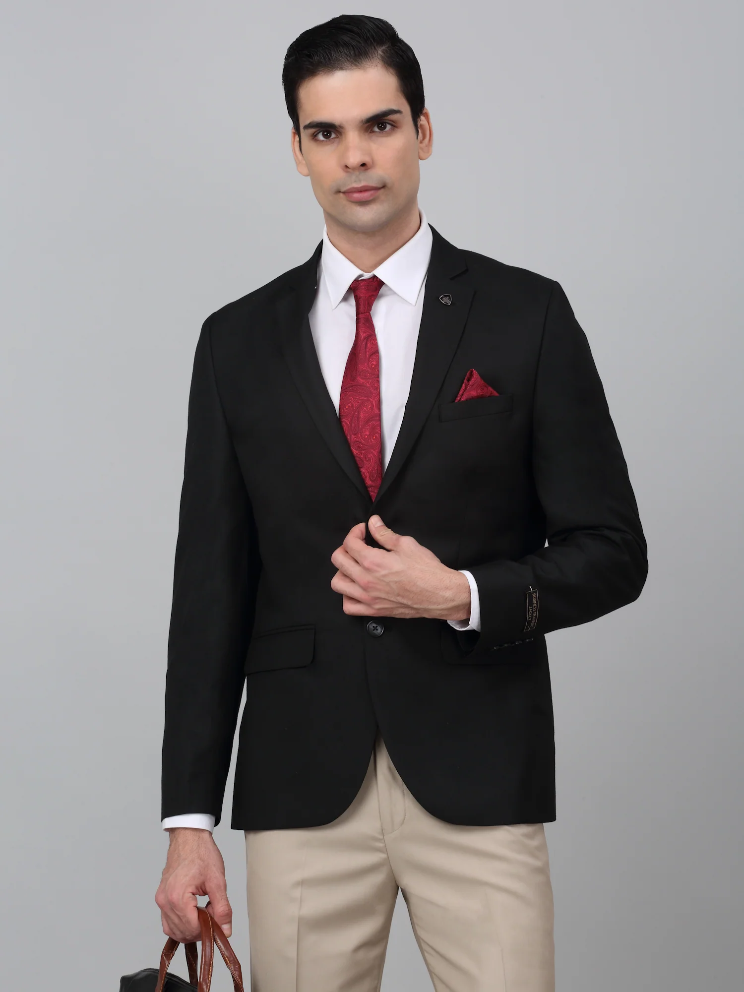 Men’s Black Solid Notch Lapel Formal Blazer | Cantabil - Image 5