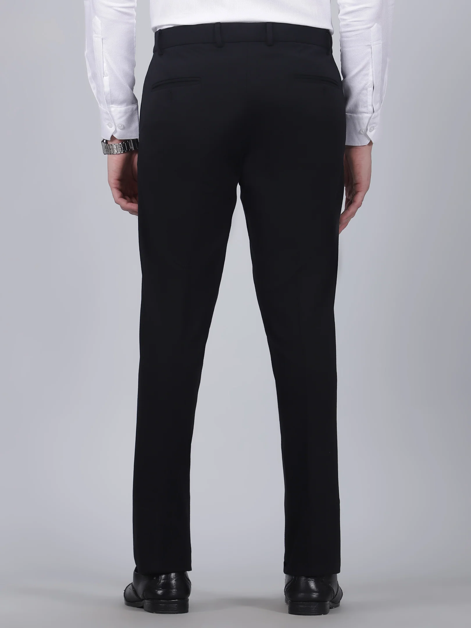 Formal Trouser for Men | Breathable & Soft with Color Fastness Regular Fit Rayon Fabric Solid Pattern Hook & Eye Closure - Image 5