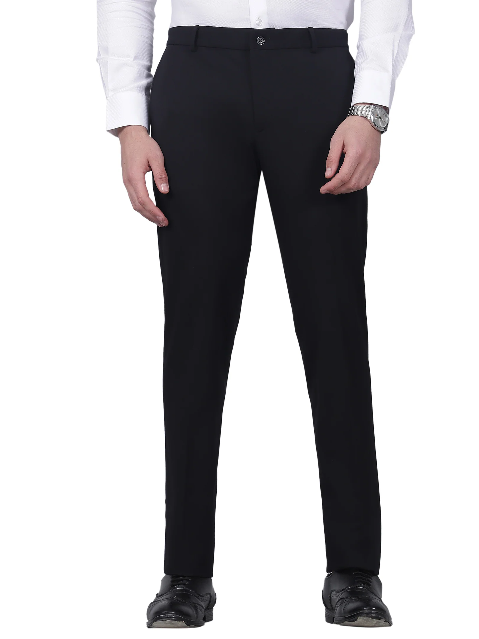 Formal Trouser for Men | Breathable & Soft with Color Fastness Regular Fit Rayon Fabric Solid Pattern Hook & Eye Closure - Image 7