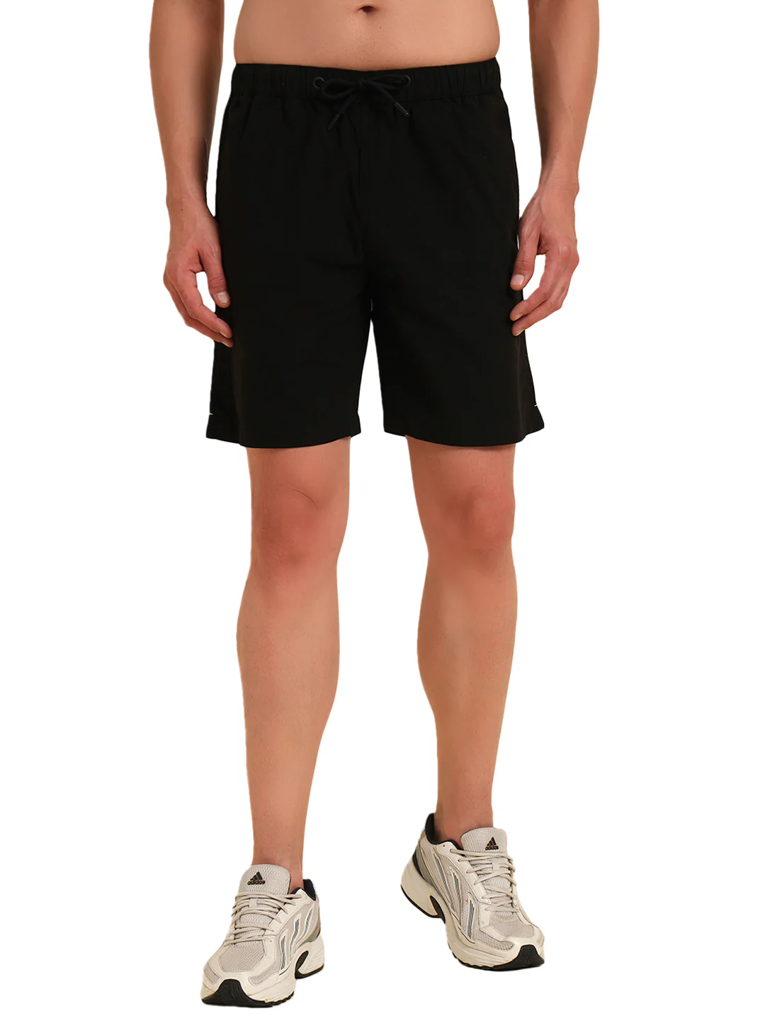 Men's Black Solid Regular Fit Casual Bermuda - Image 6