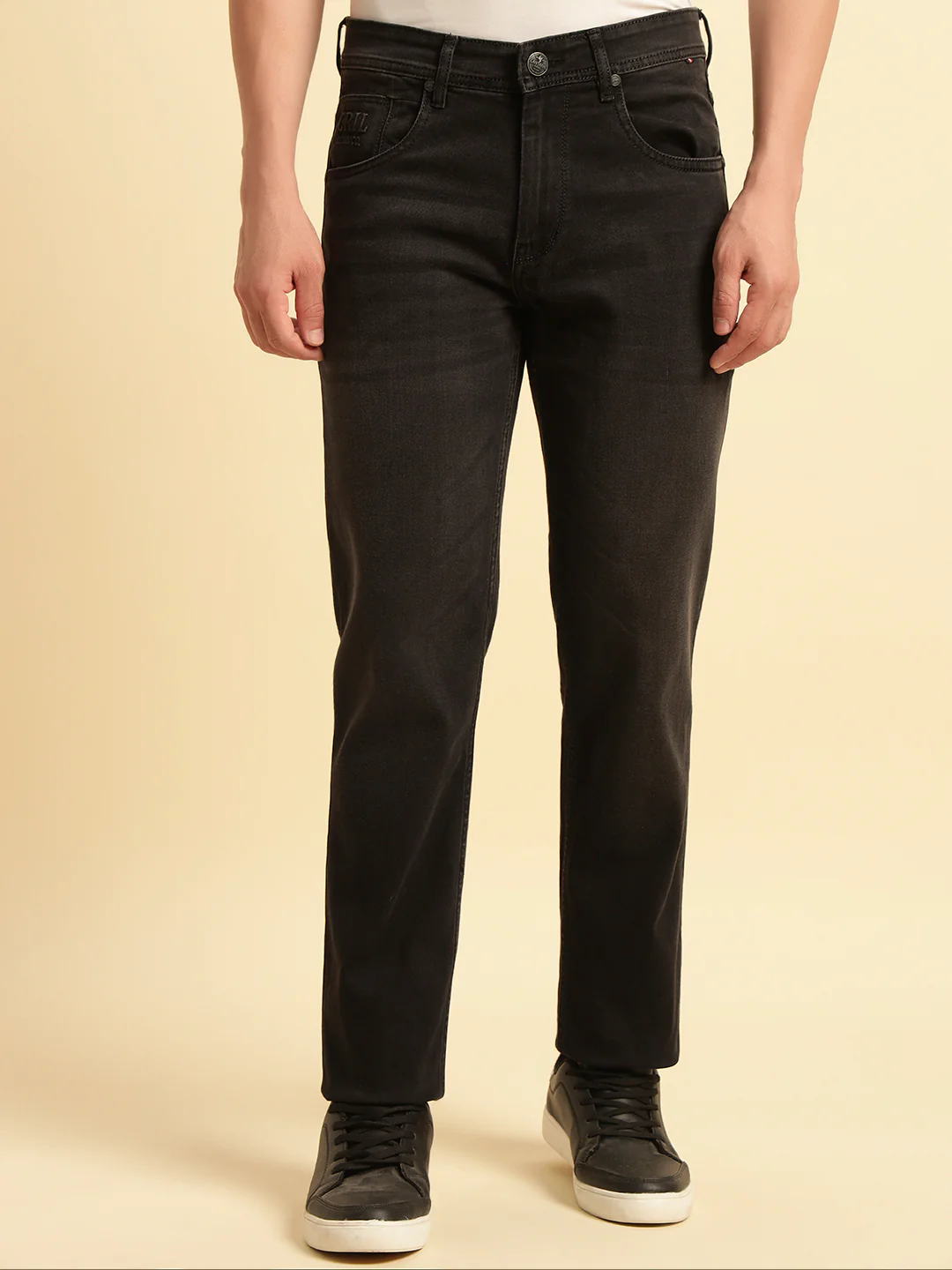 Denim Jeans for Men | Breathable & Soft with Color Fastness Slim Fit Cotton Fabric Solid Pattern Button Closure - Image 3