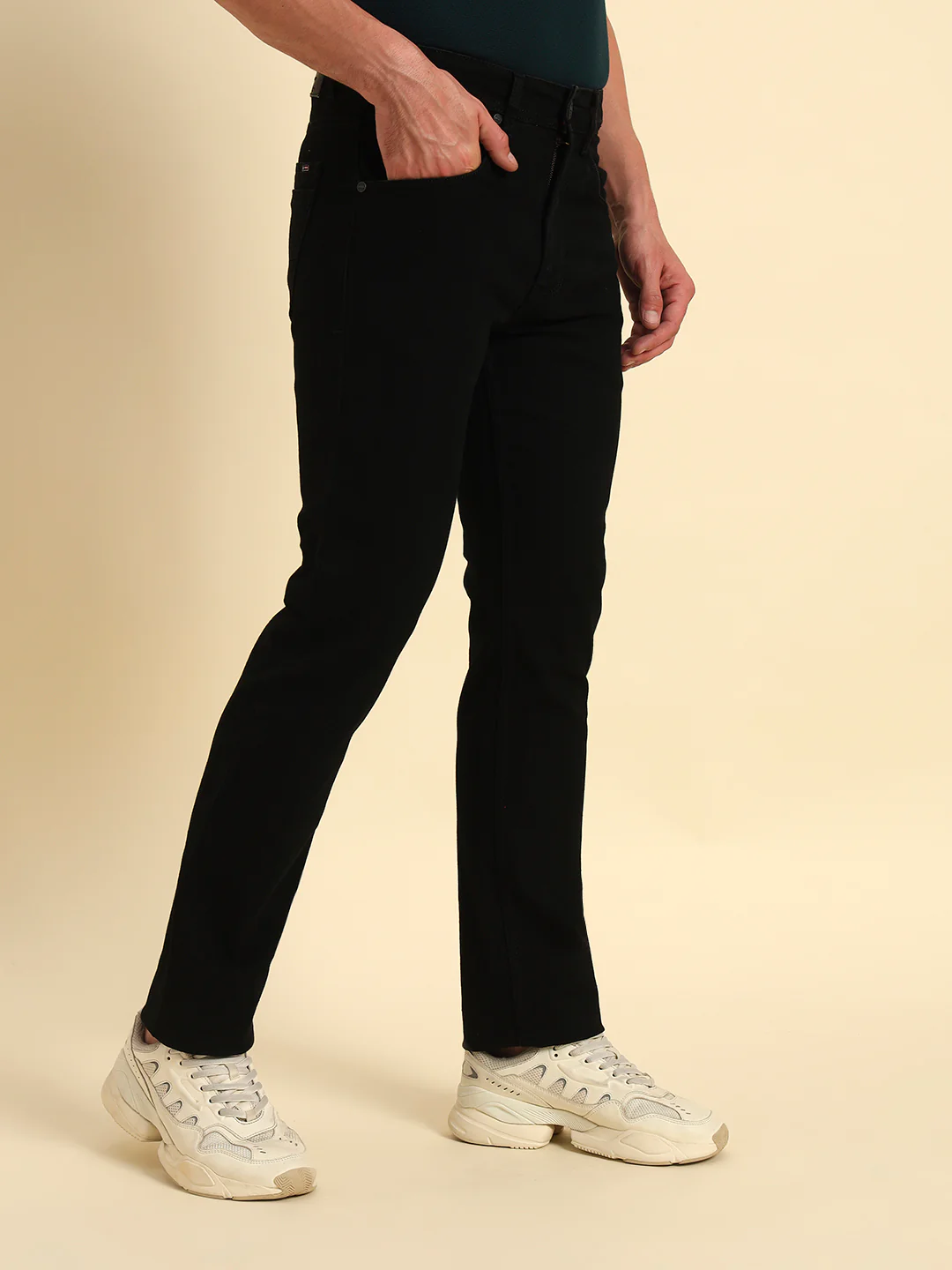 Denim Jeans for Men l Breathable & Soft with Color Fastness Straight Fit Cotton Fabric Solid Pattern Button Closure - Image 8
