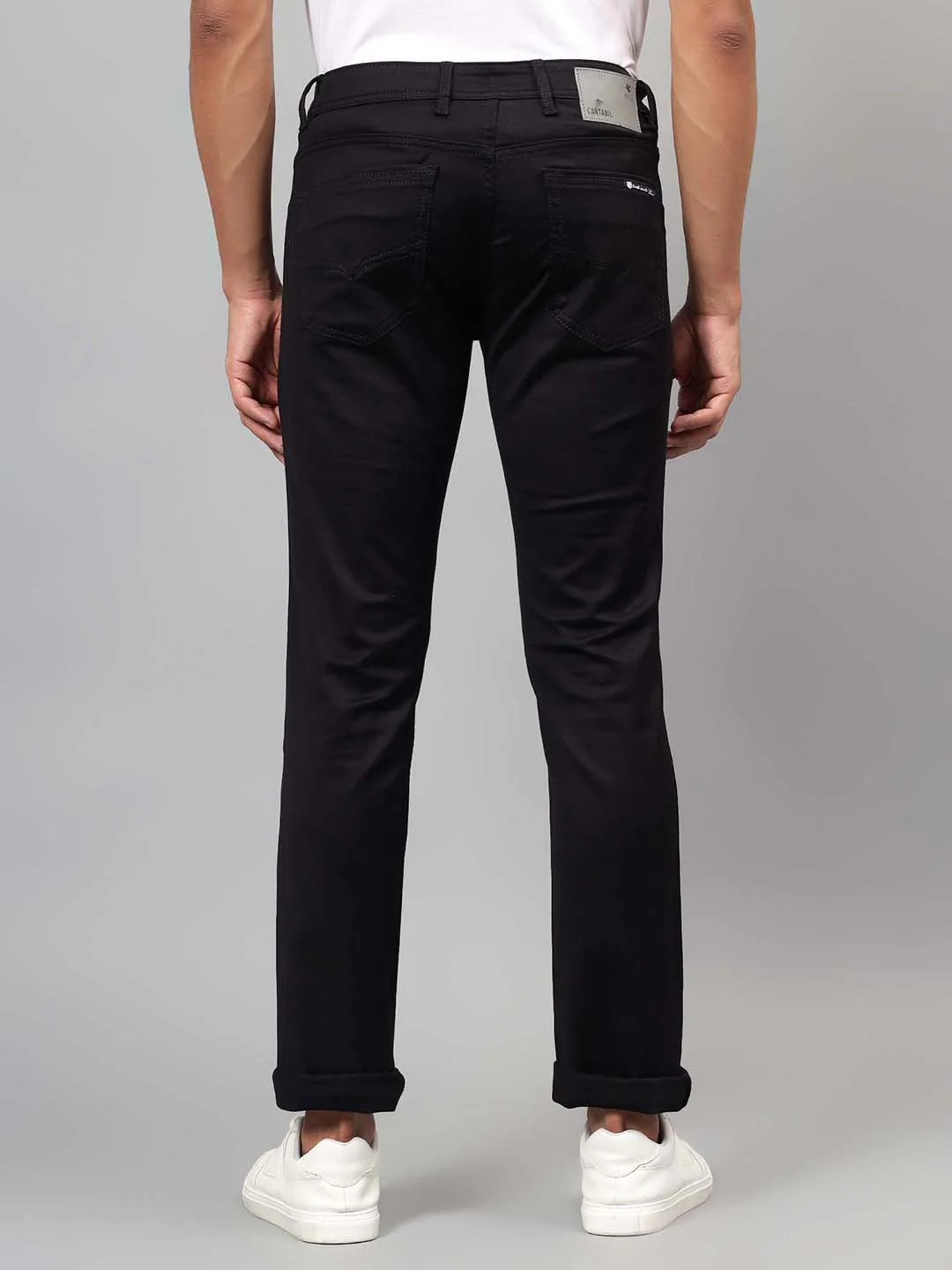 Denim Jeans for Men l Breathable & Soft with Color Fastness Ultra Narrow Fit Cotton Fabric Solid Pattern Button Closure - Image 3