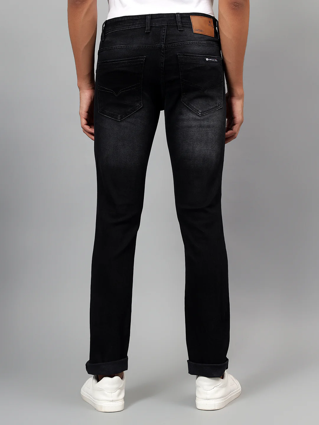 Denim Jeans for Men l Breathable & Soft with Color Fastness Ultra Narrow Fit Cotton Fabric Solid Pattern Button Closure - Image 5