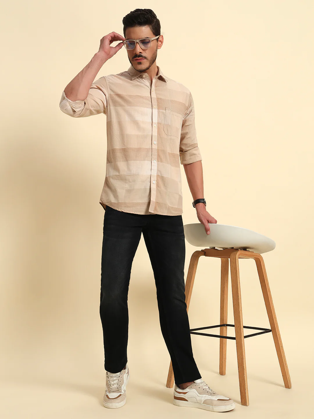 Denim Jeans for Men l Breathable & Soft with Color Fastness Ultra Narrow Fit Cotton Fabric Solid Pattern Button Closure - Image 3