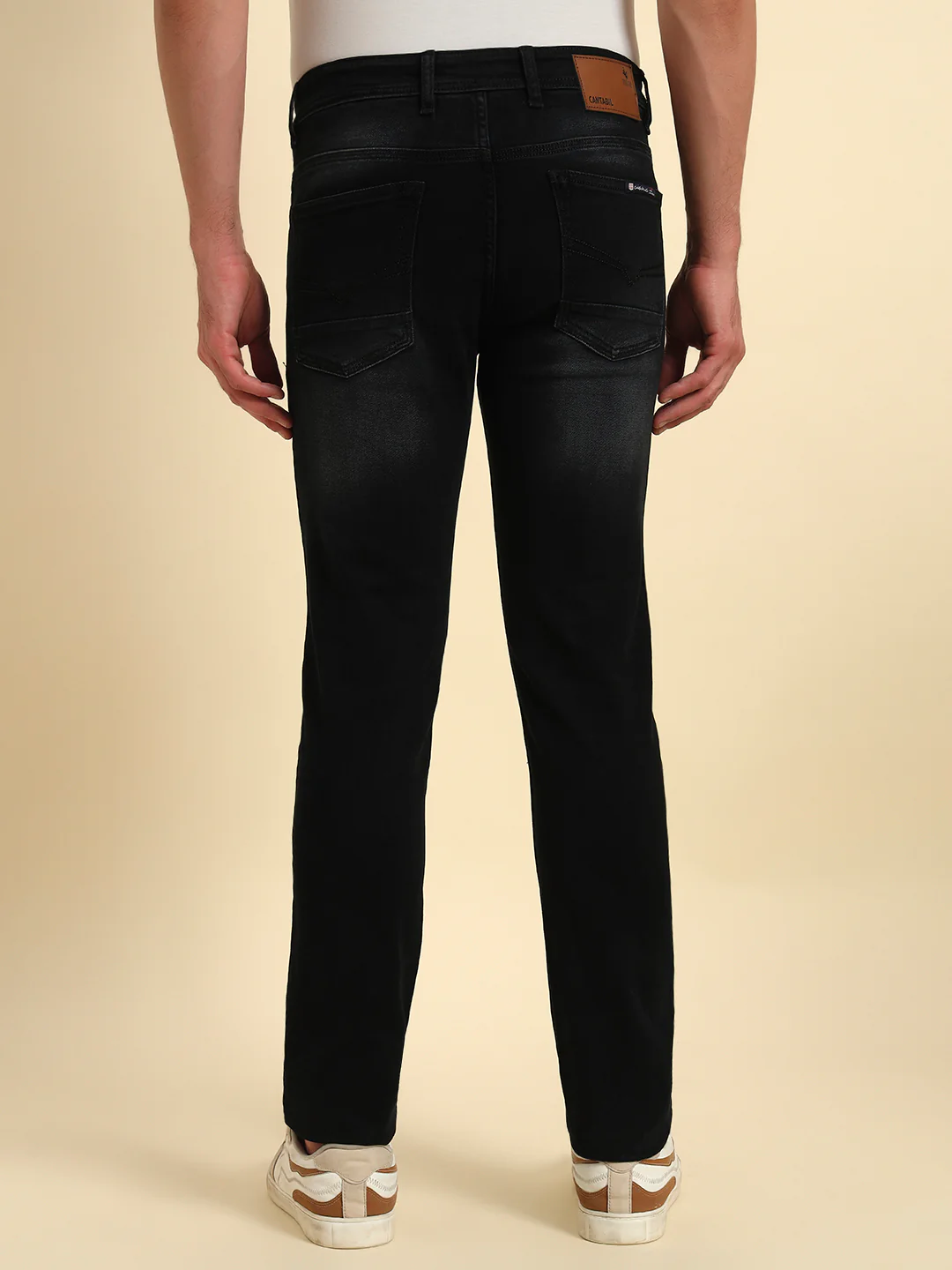 Denim Jeans for Men l Breathable & Soft with Color Fastness Ultra Narrow Fit Cotton Fabric Solid Pattern Button Closure - Image 4